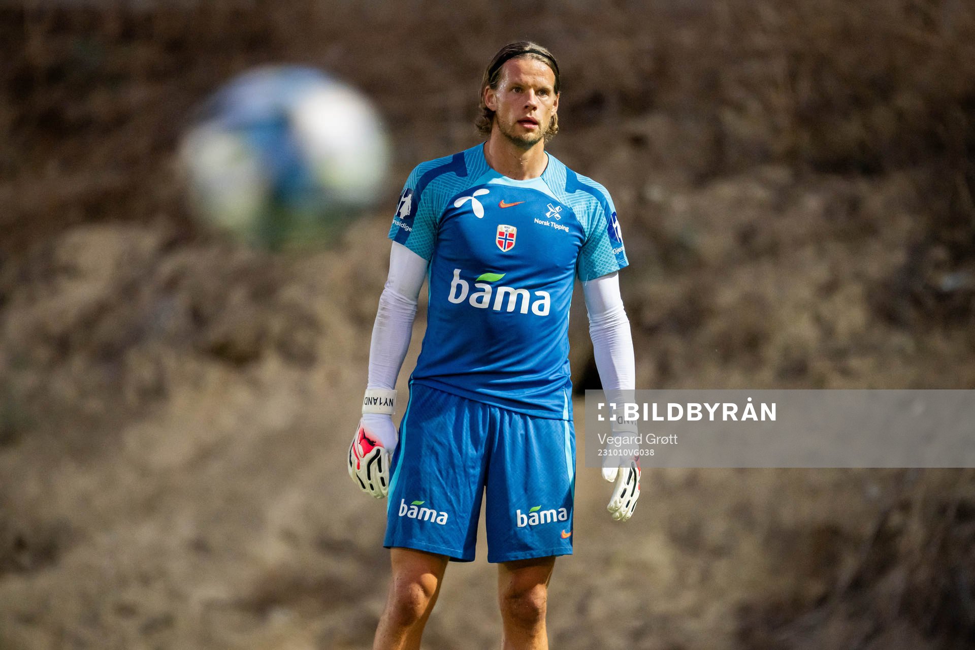 Goalkeeper Ørjan Håskjold Nyland of the Norwegian
