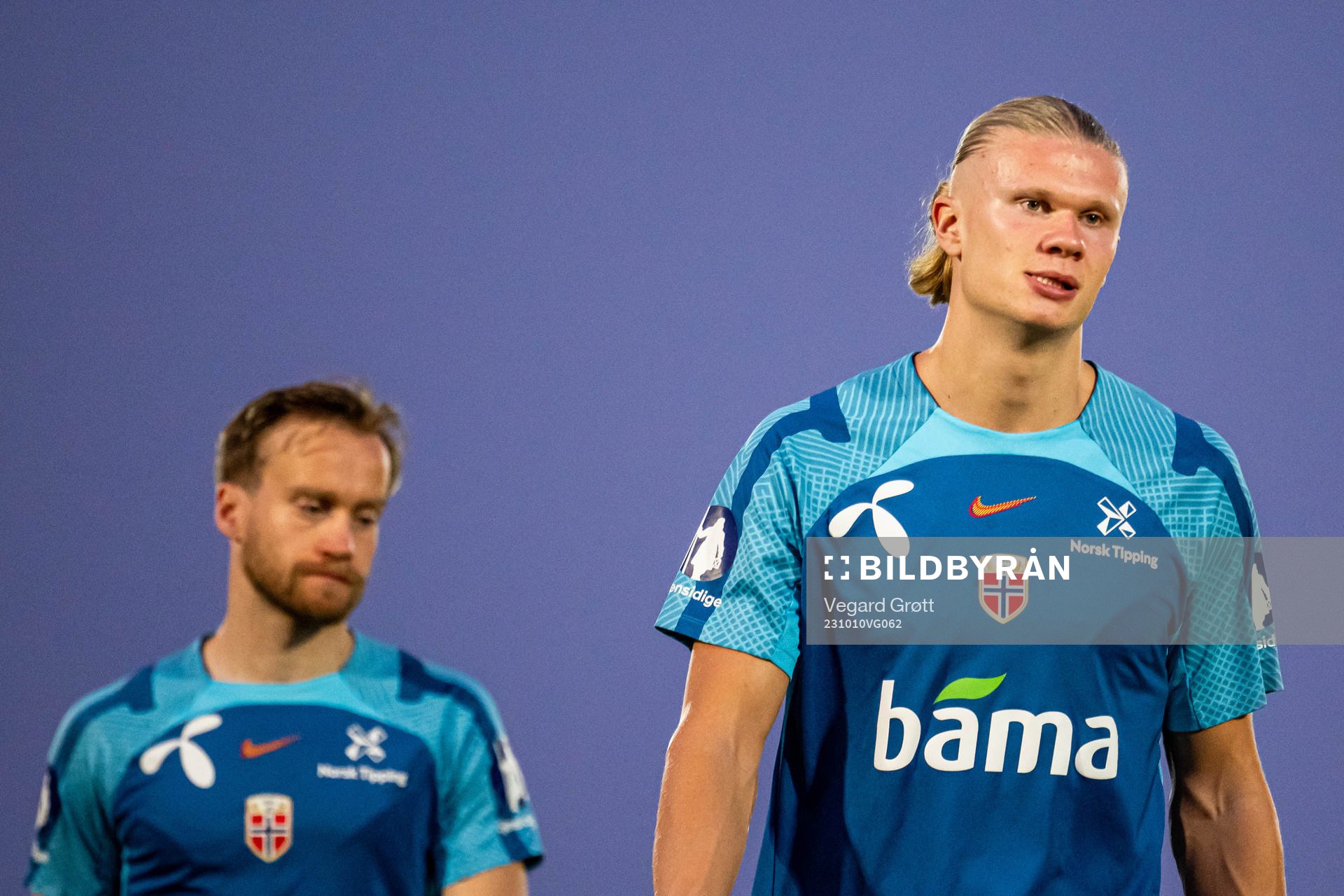 Bård Finne and Erling Braut Haaland of the Norwegian