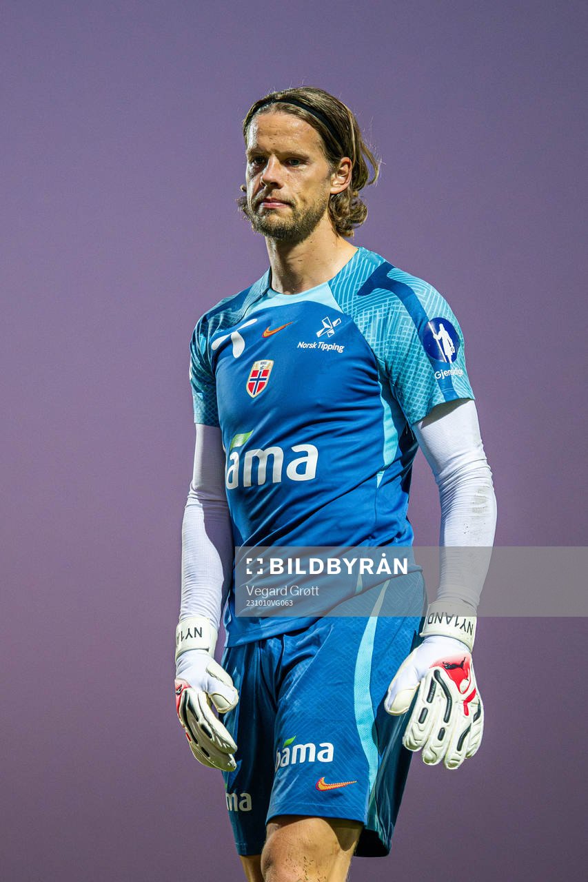 Goalkeeper Ørjan Håskjold Nyland of the Norwegian