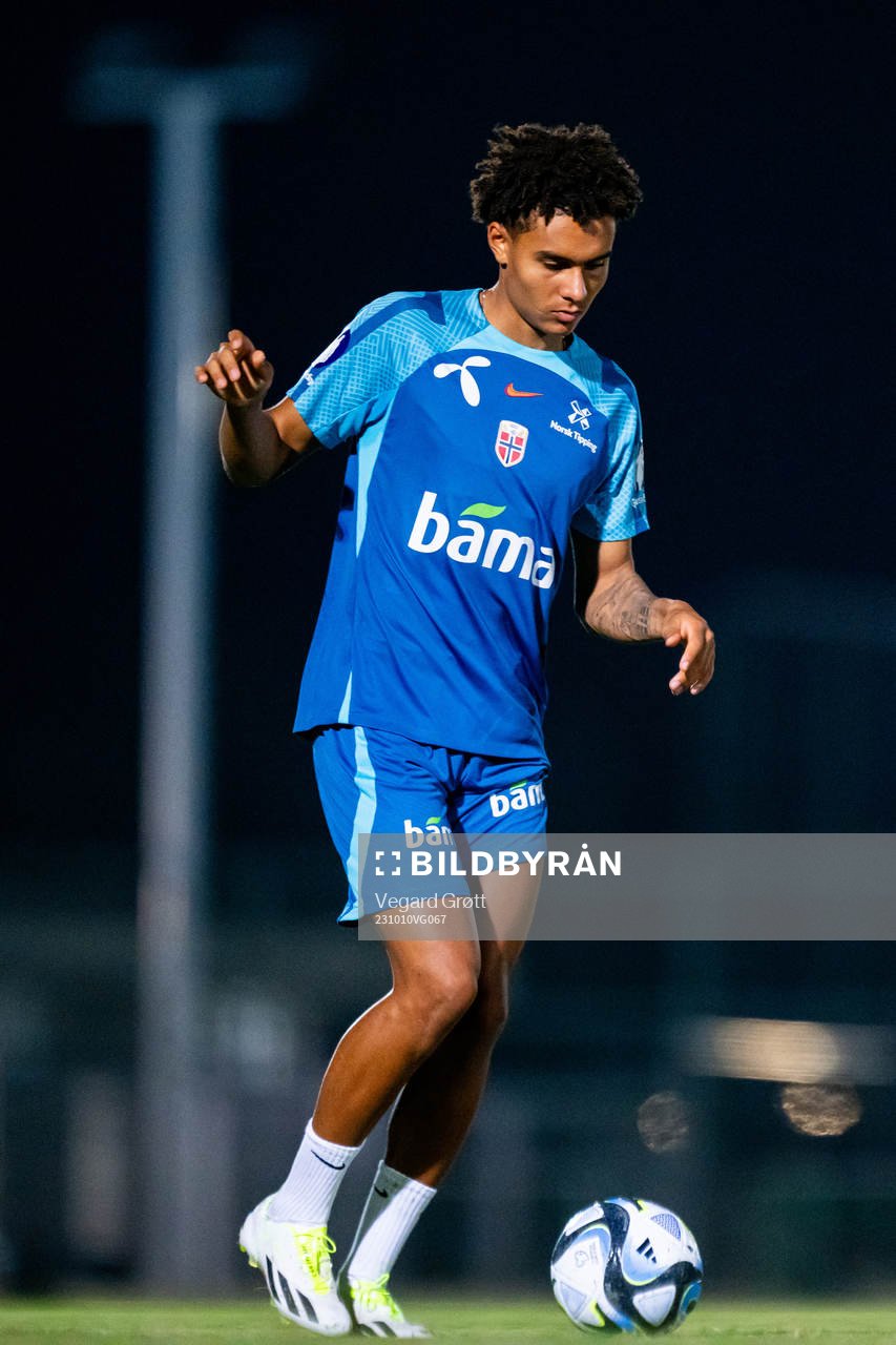 Antonio Nusa of the Norwegian national football team
