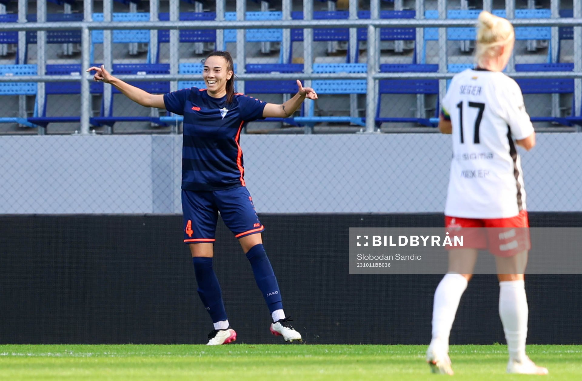 Zeljka Belovan of Spartak Subotica celebrates