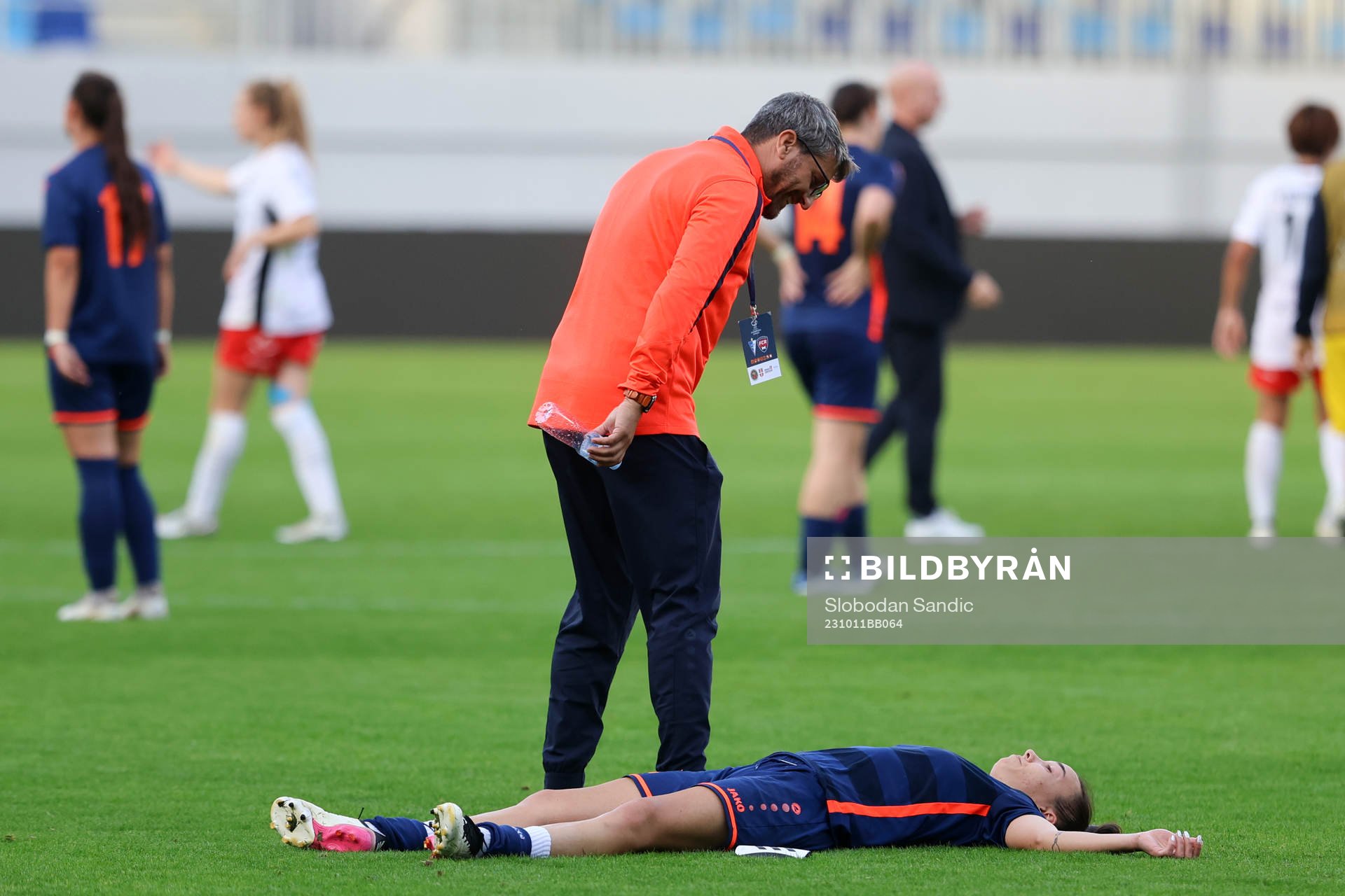 Zeljka Belovan of Spartak Subotica looks dejected