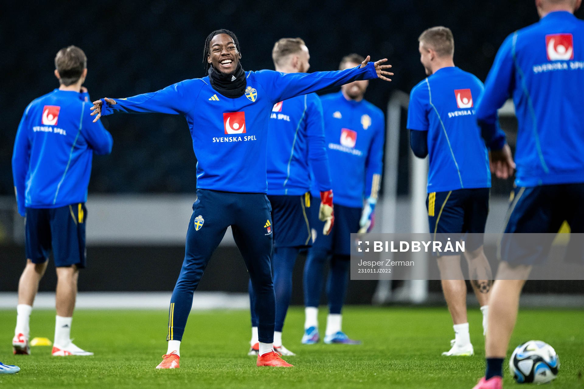 Anthony Elanga of the Swedish national football team at a