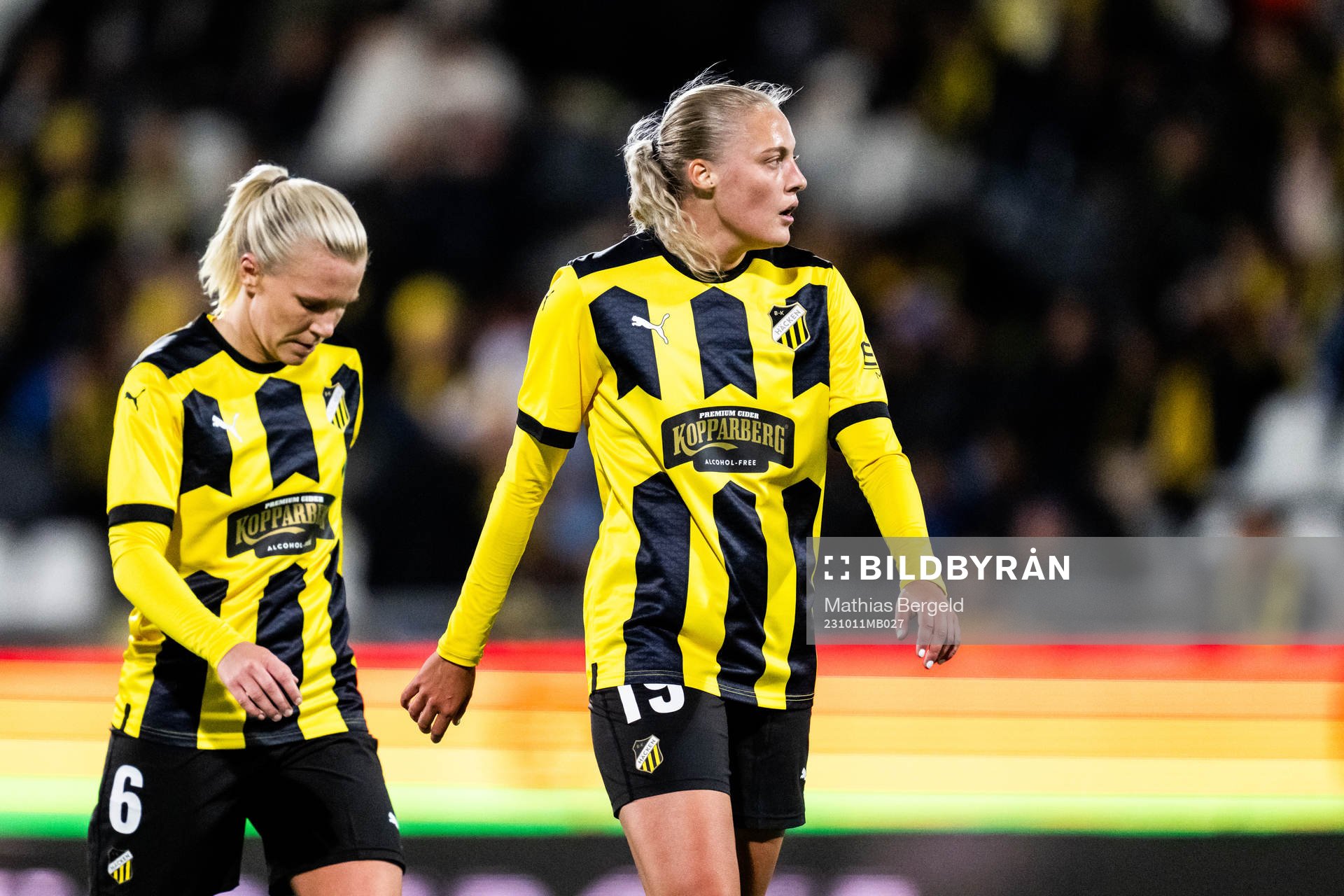 Josefine Rybrink and Elma Junttila Nelhage of Häcken looks