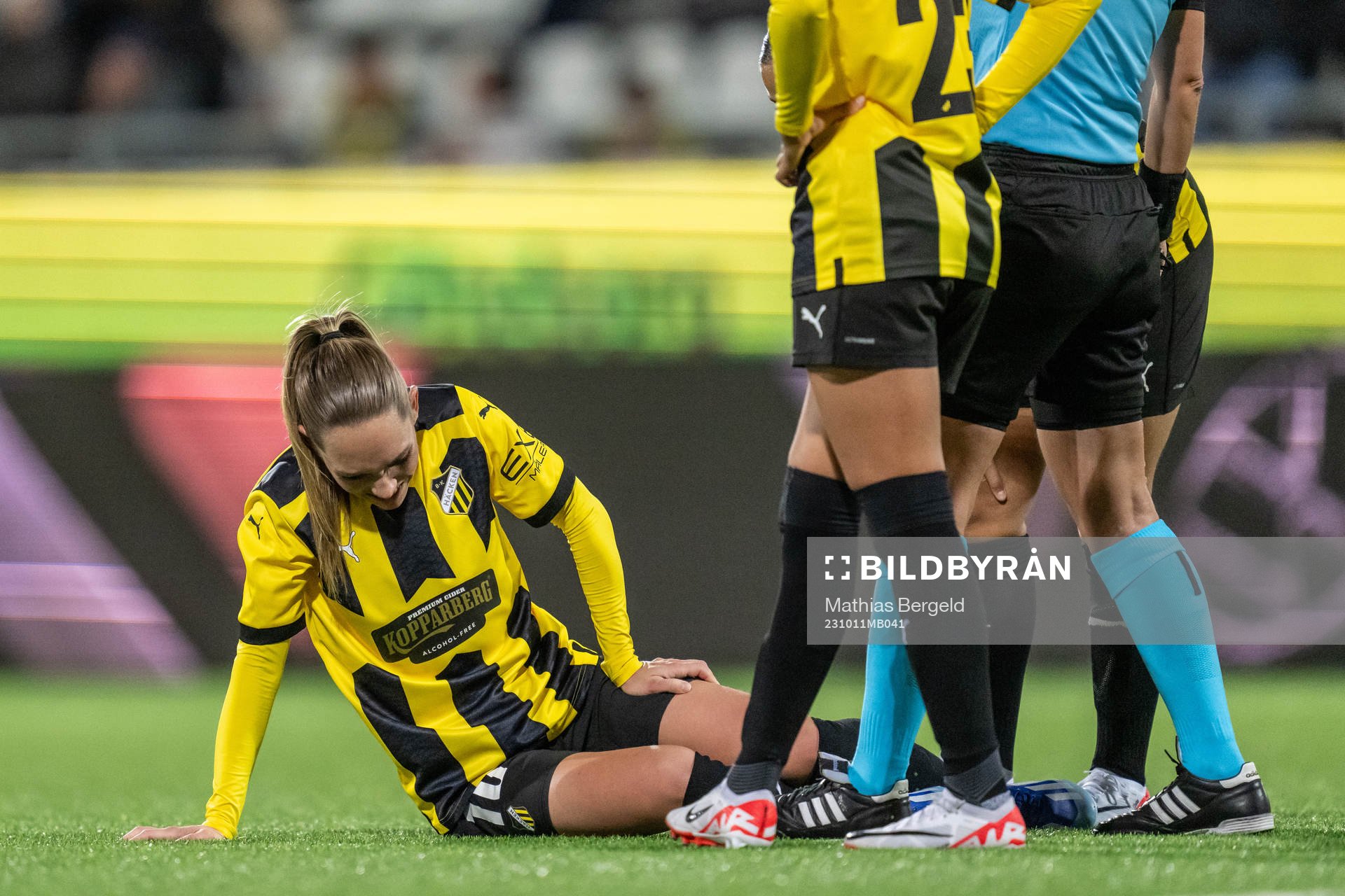Elin Rubensson of Häcken in pain
