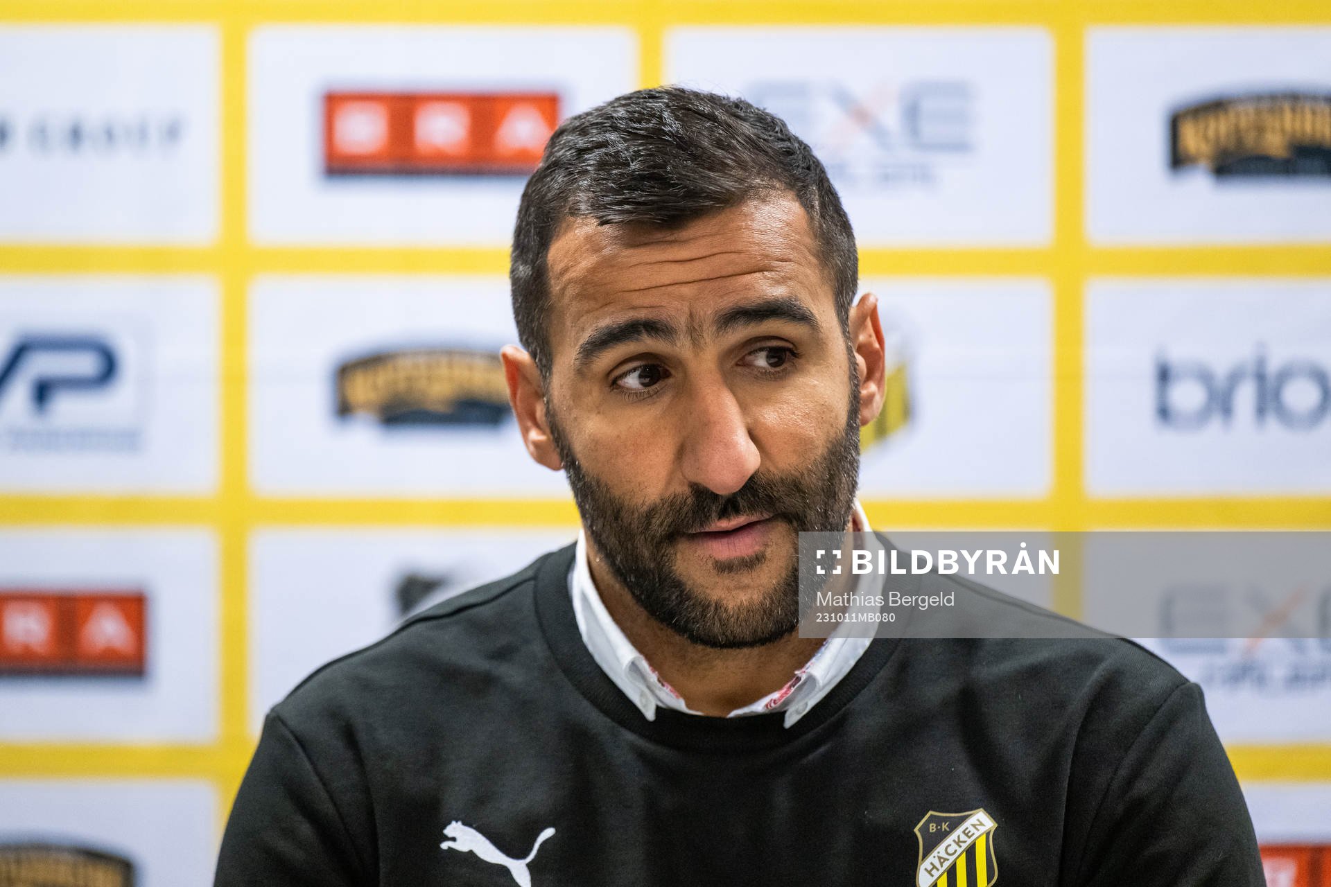 Head coach Mak Lind of Häcken at the press conference