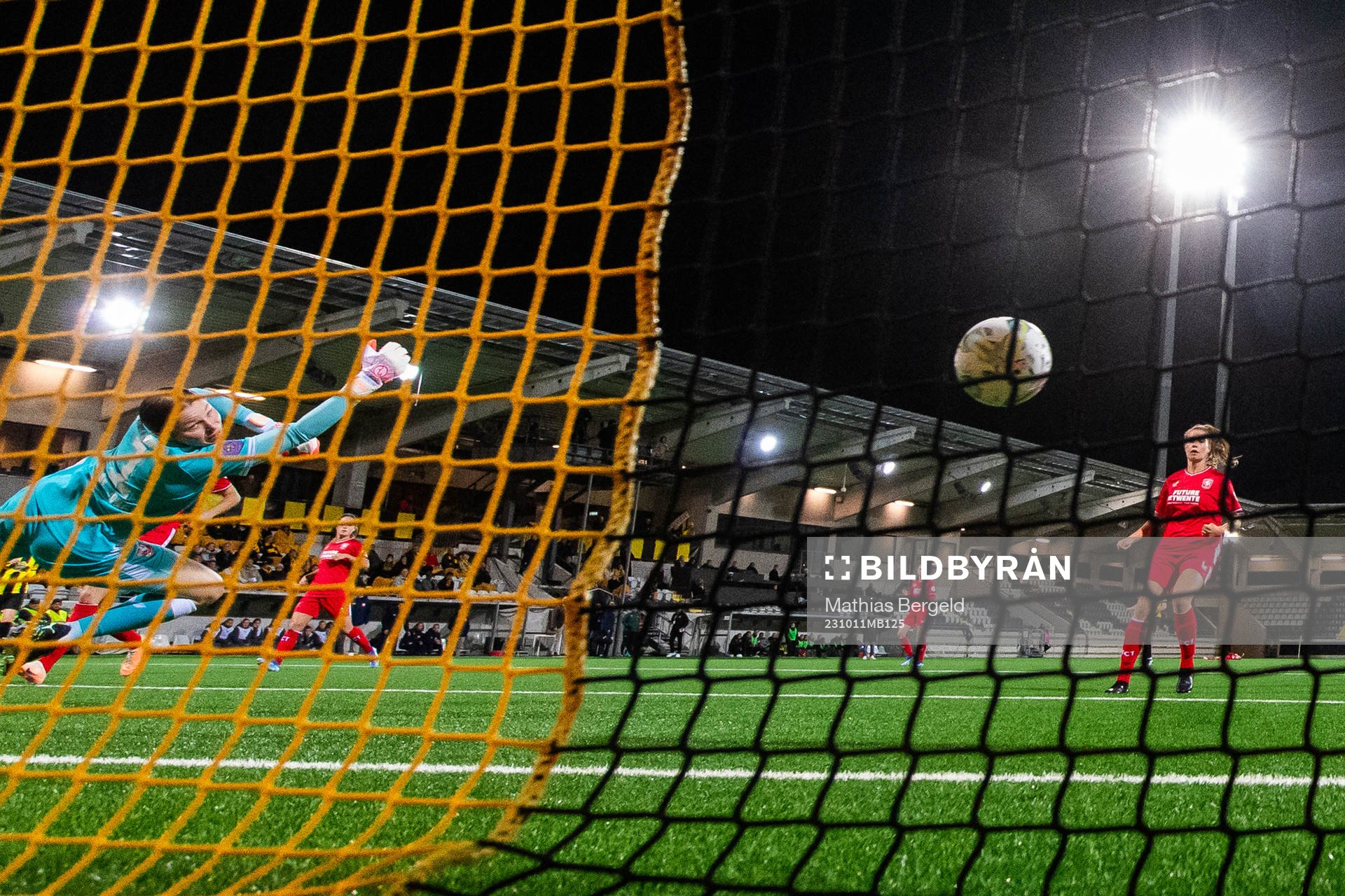 Felicia Schröder of Häcken (not pictured) scores 1-1