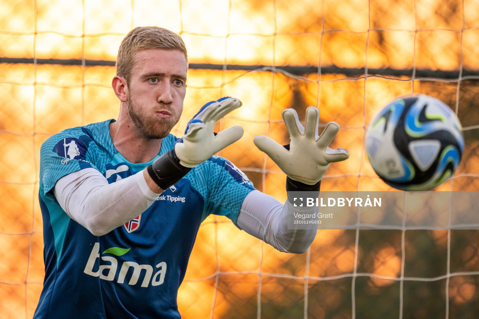 Goalkeeper Egil Selvik of the Norwegian national football