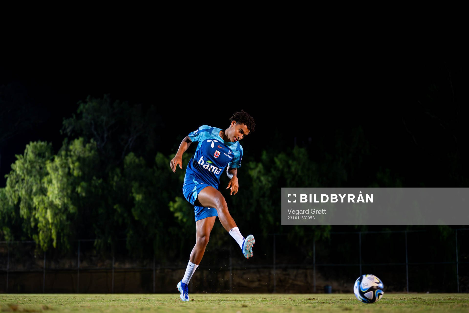 Antonio Nusa of the Norwegian national football team