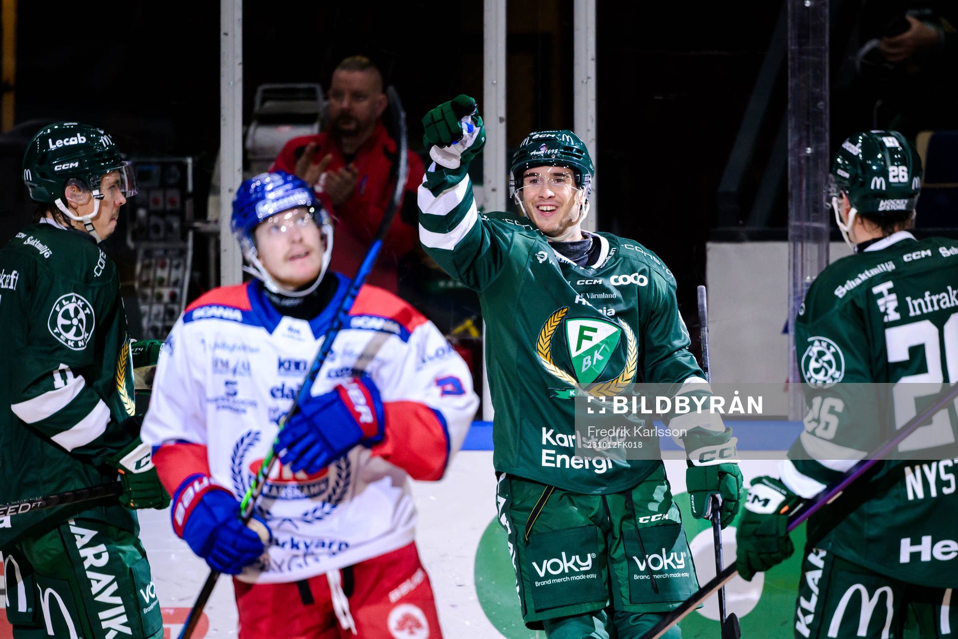 Färjestads Michael Lindqvist jublar