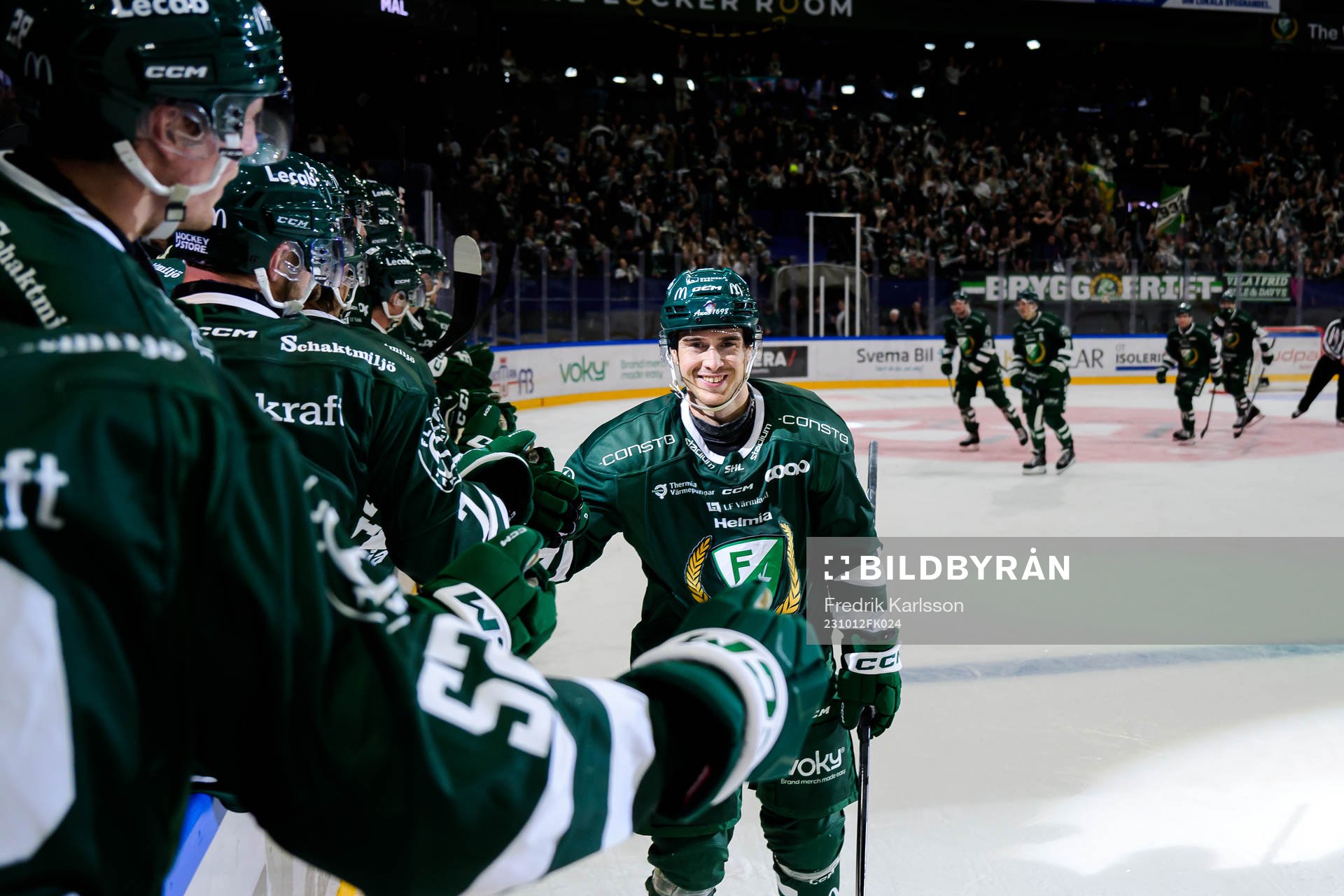 Färjestads Michael Lindqvist jublar