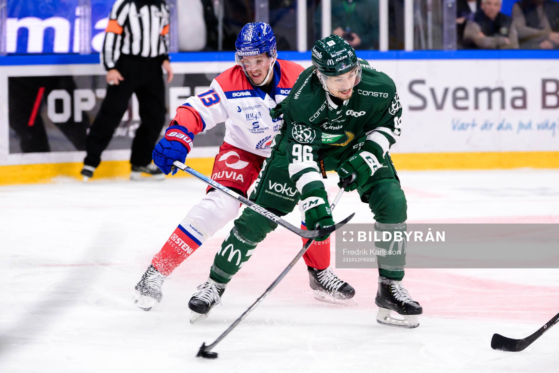 Oskarshamns Rasmus Bengtsson och Färjestads David Tomasek