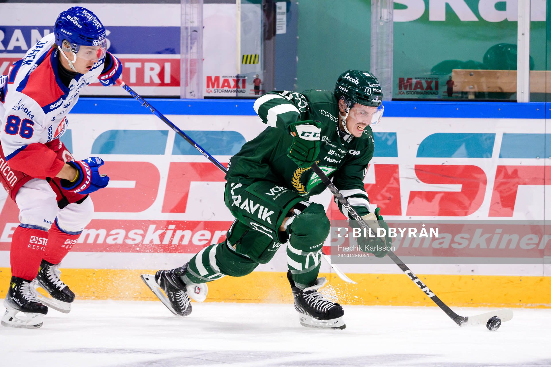 Oskarshamns Lukas Jasek och Färjestads Joakim Nygård