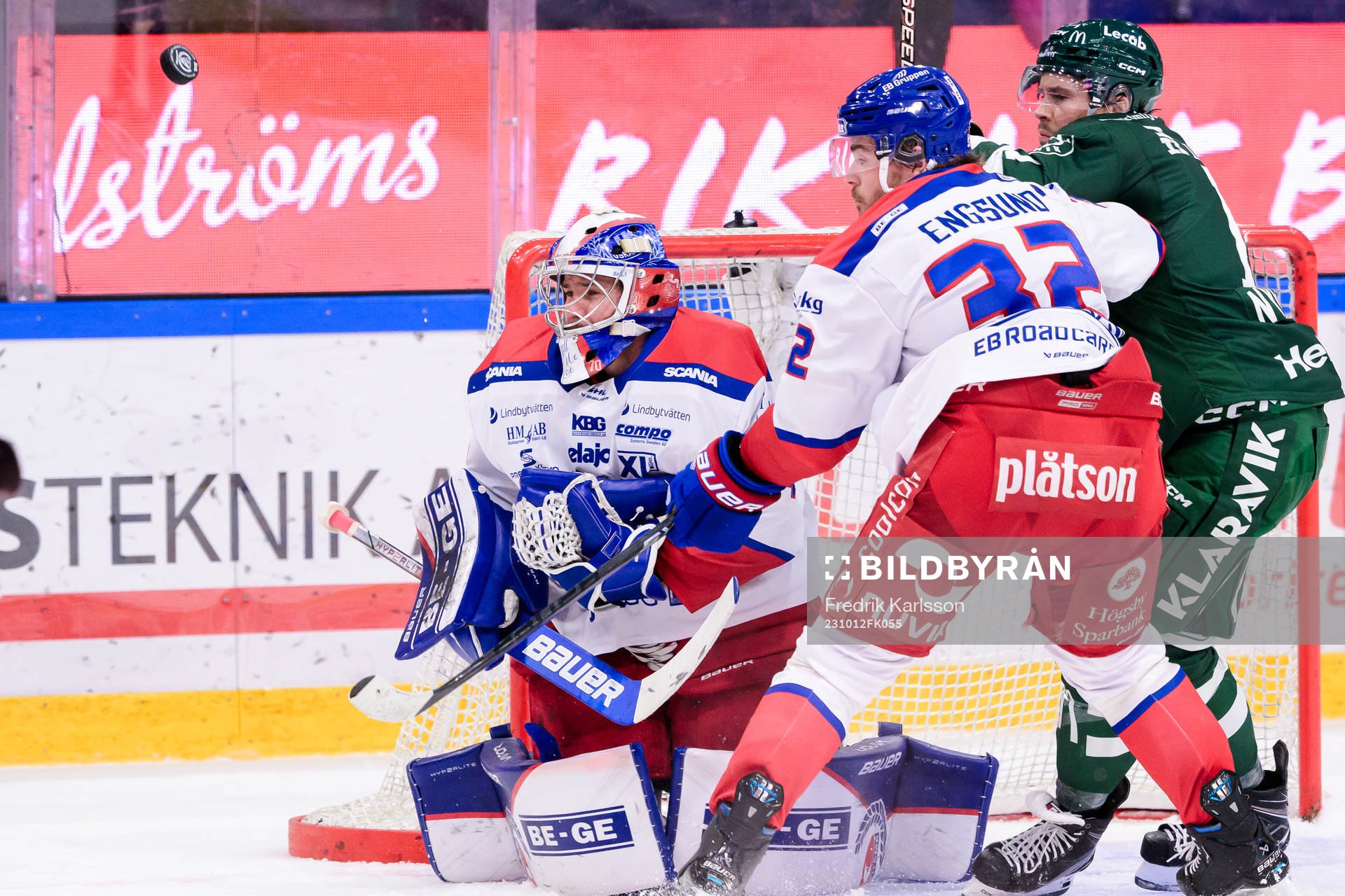Oskarshamns målvakt Marek Langhamer och Oscar Engsund