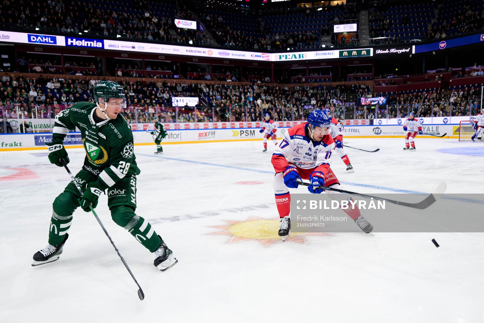 Färjestads Mattias Göransson och Oskarshamns Jonas
