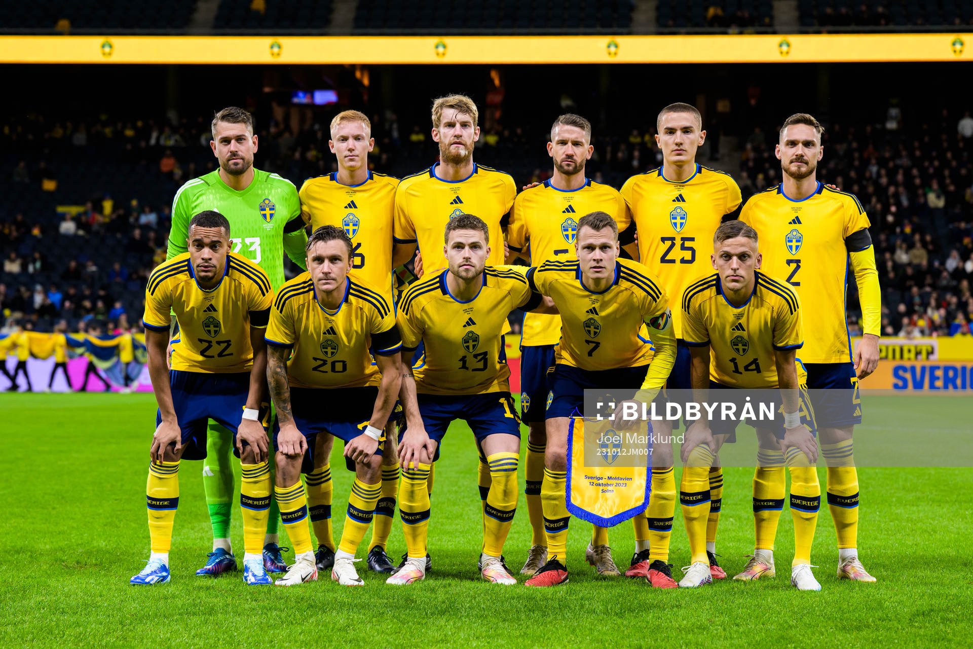 Starting eleven of Sweden, goalkeeper Kristoffer Nordfeldt,