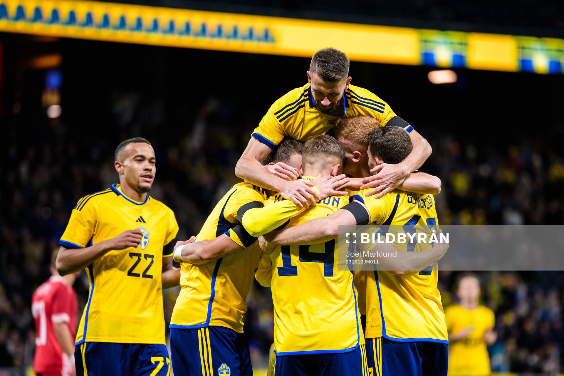 Jesper Karlsson of Sweden celebrating 1-0