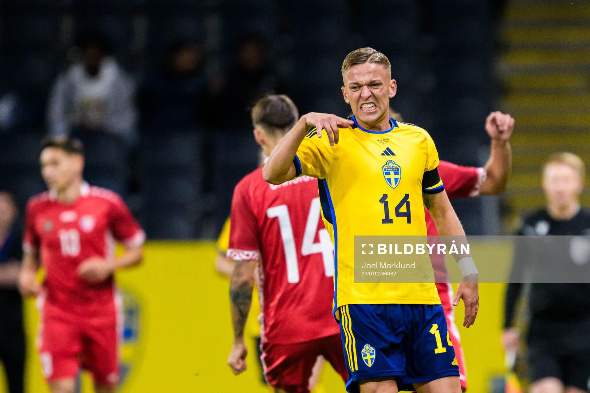 Jesper Karlsson of Sweden in pain