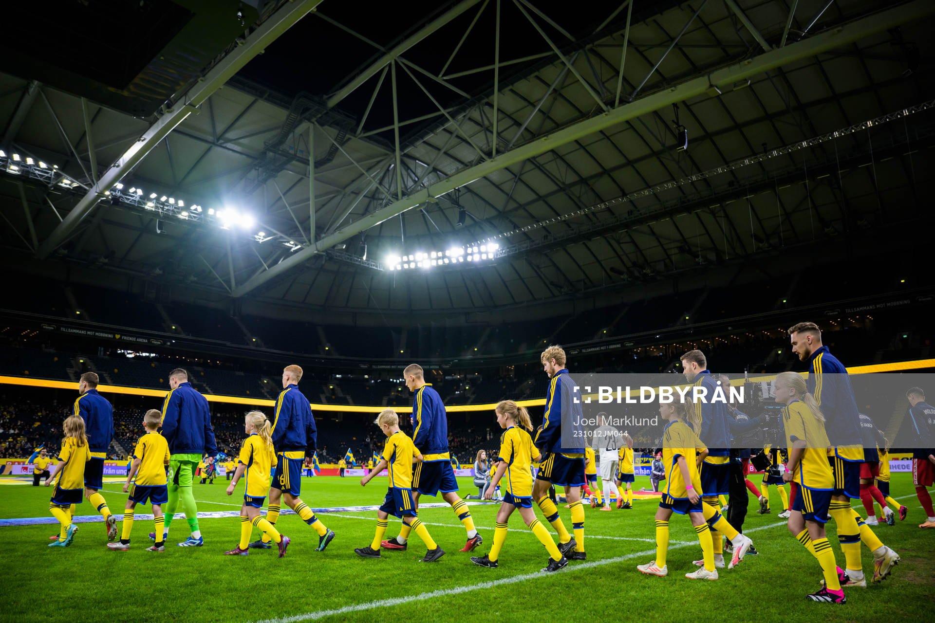 Players of Sweden ahead the international friendly football