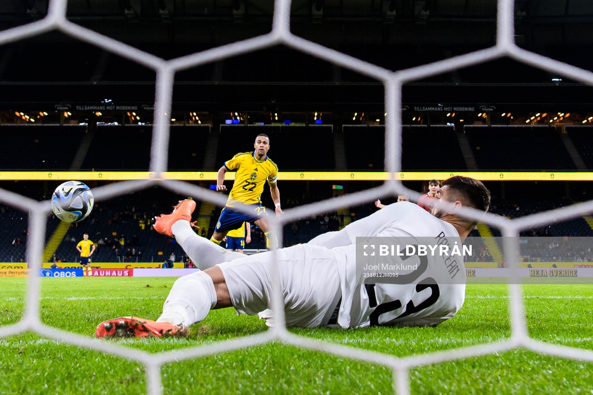 Goalkeeper Dorian Railean of Moldova saves a penalty by