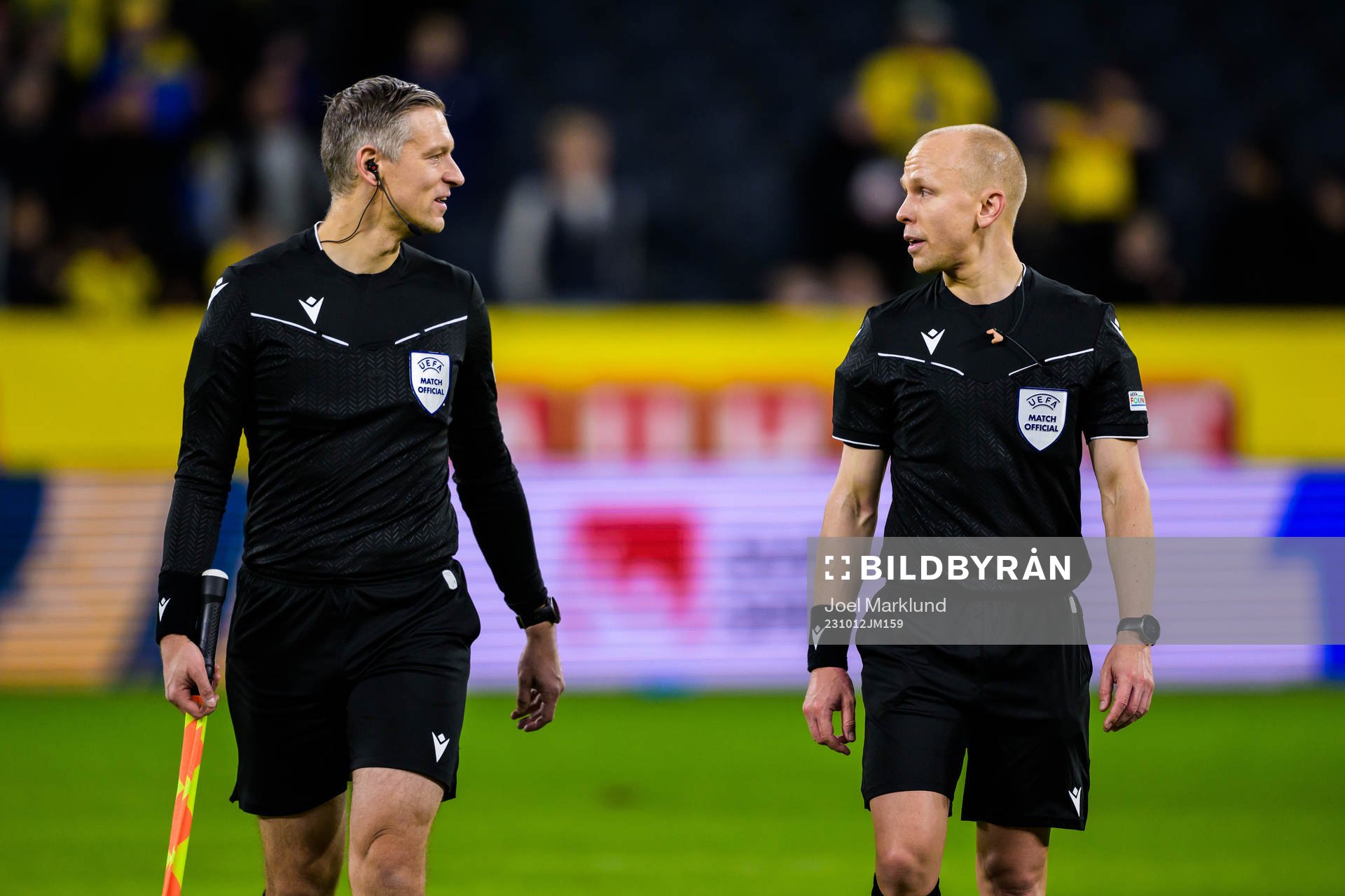 Assistant referee Jukka Honkanen and referee Antti Munukka