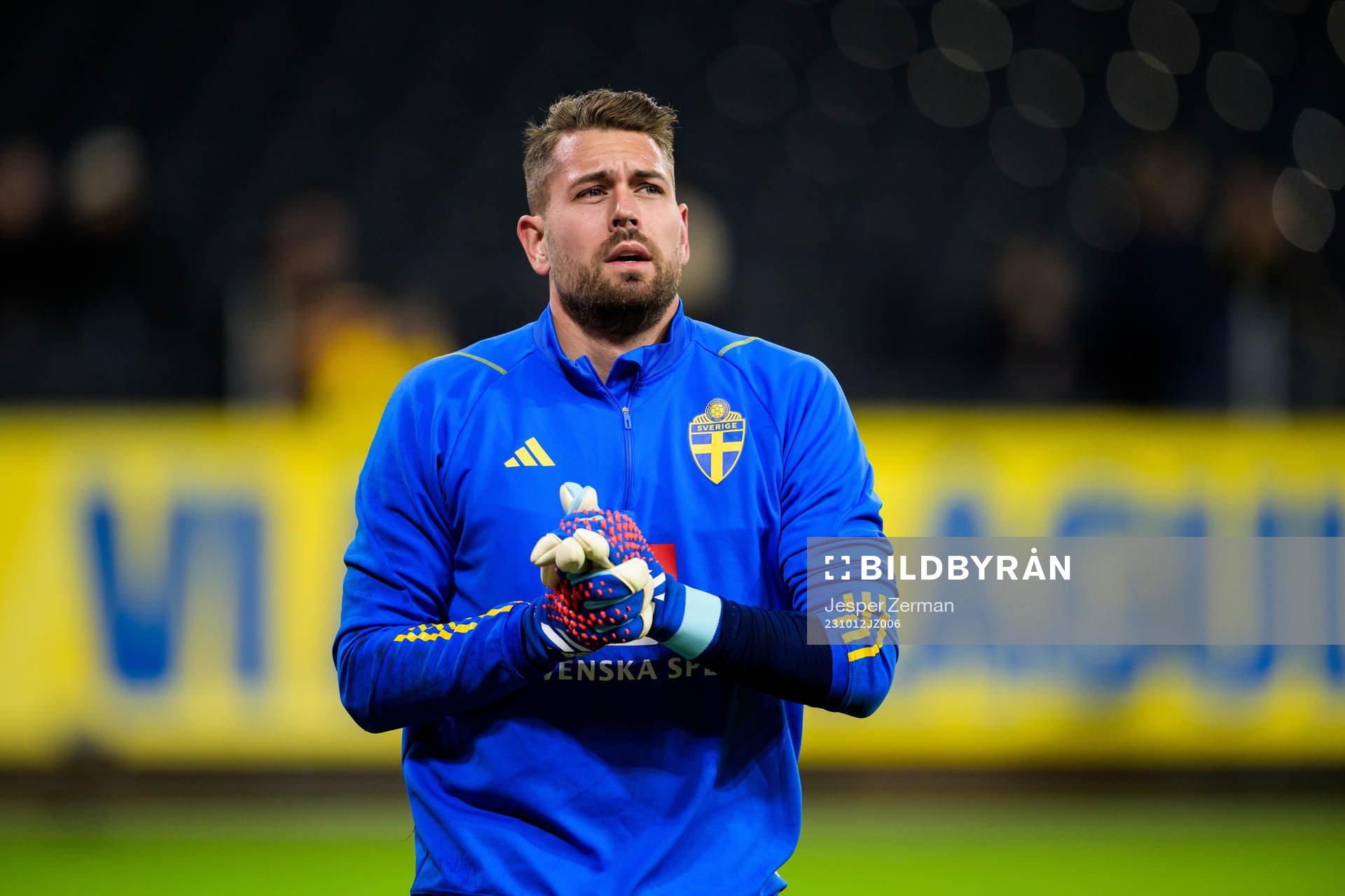 Goalkeeper Kristoffer Nordfeldt of Sweden