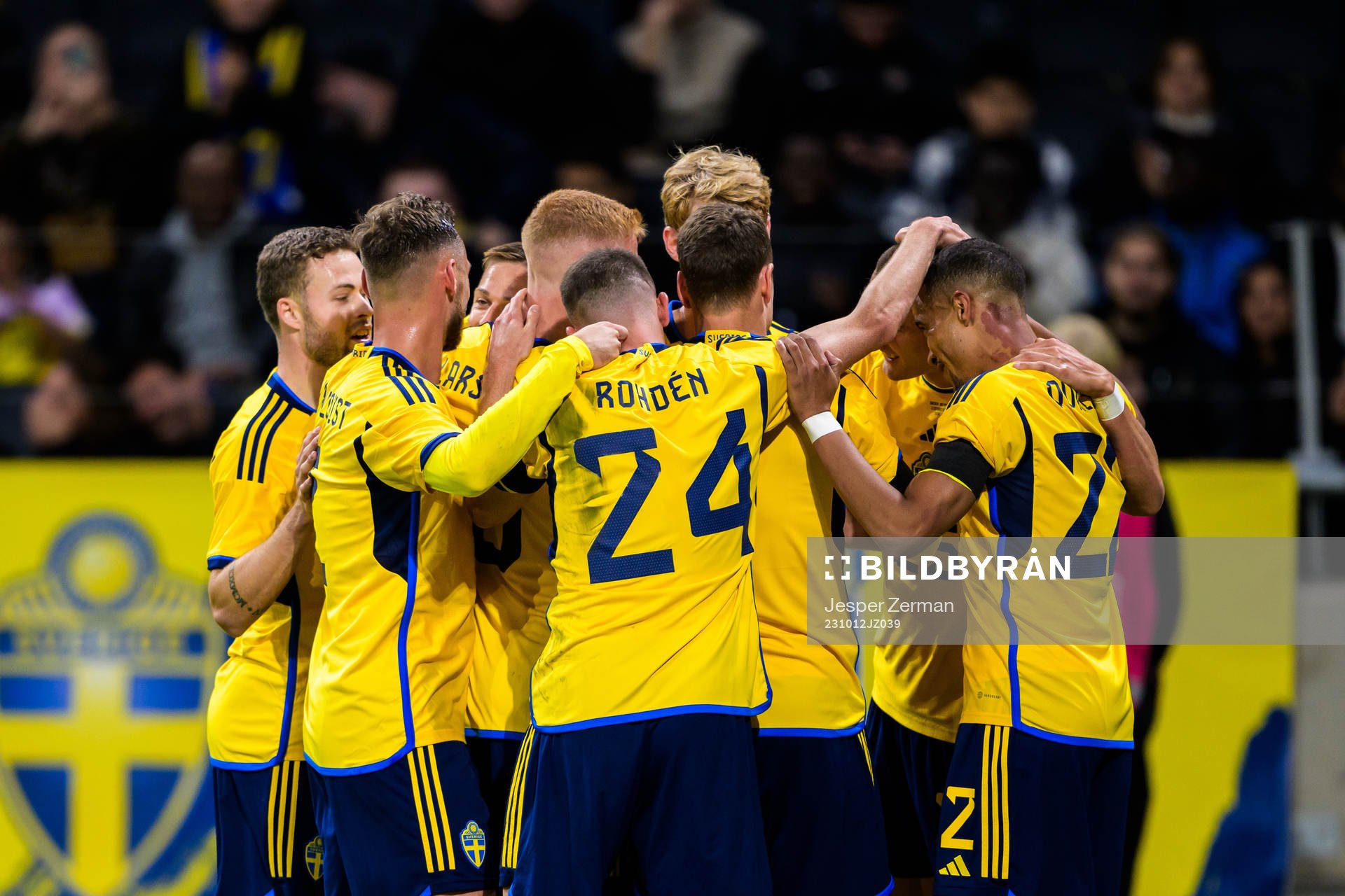 Gustaf Lagerbielke of Sweden celebrating 2-0