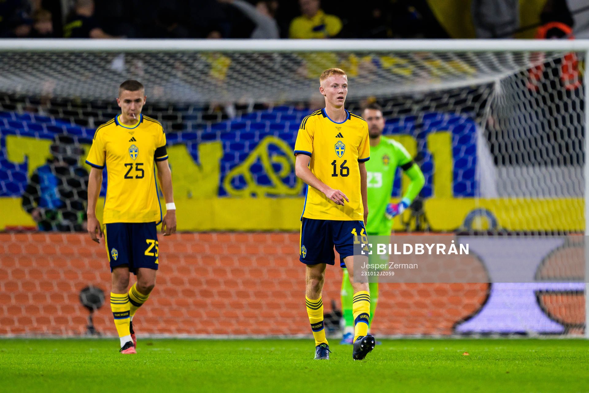 Hugo Larsson of Sweden looks dejected