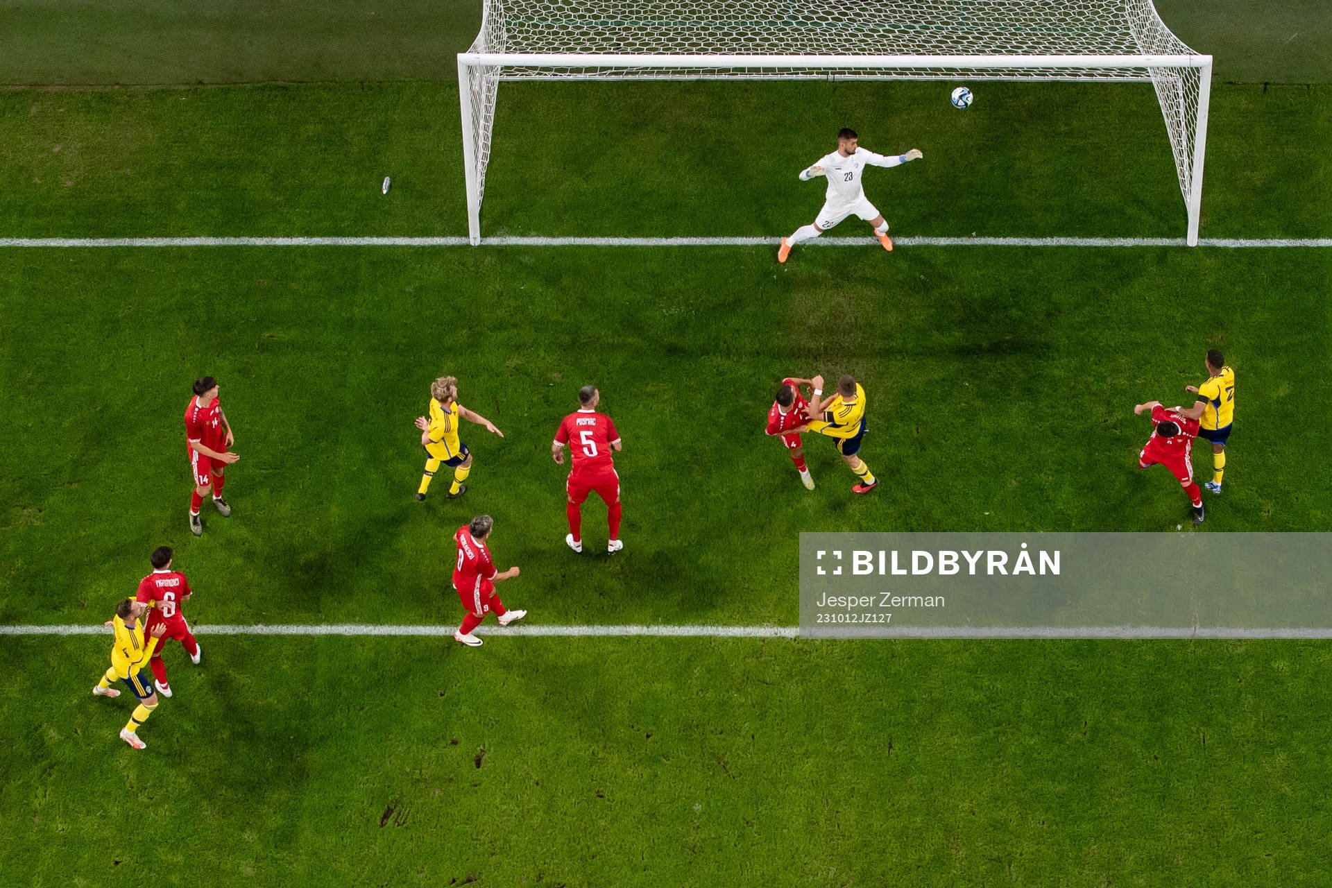 Gustaf Lagerbielke of Sweden scores 2-0