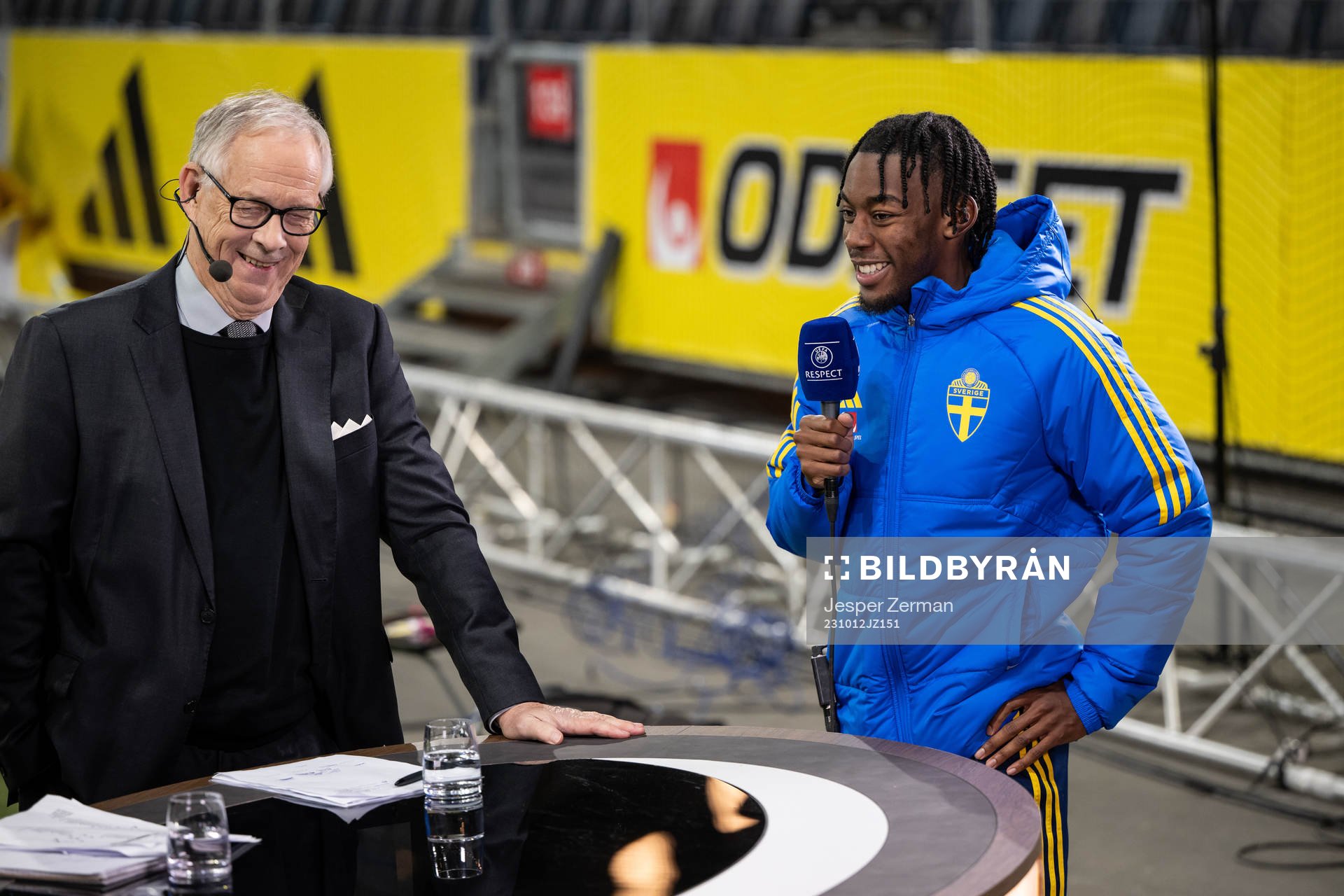 Anthony Elanga of Sweden and lars Lagerbäck in Viaplay’s