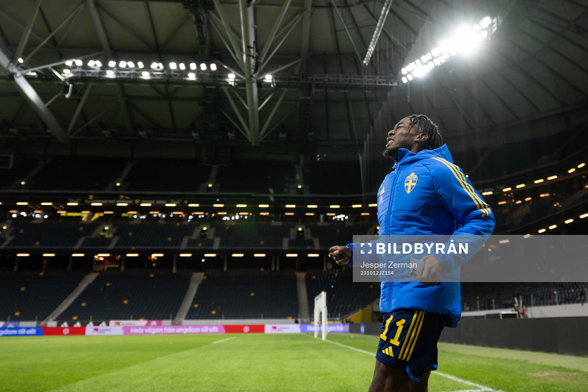 Anthony Elanga of Sweden in pain