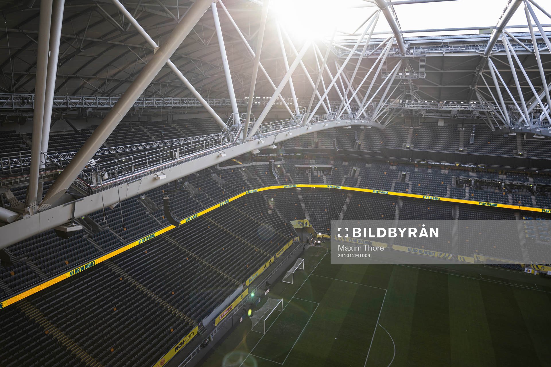 General interior view over Friends Arena