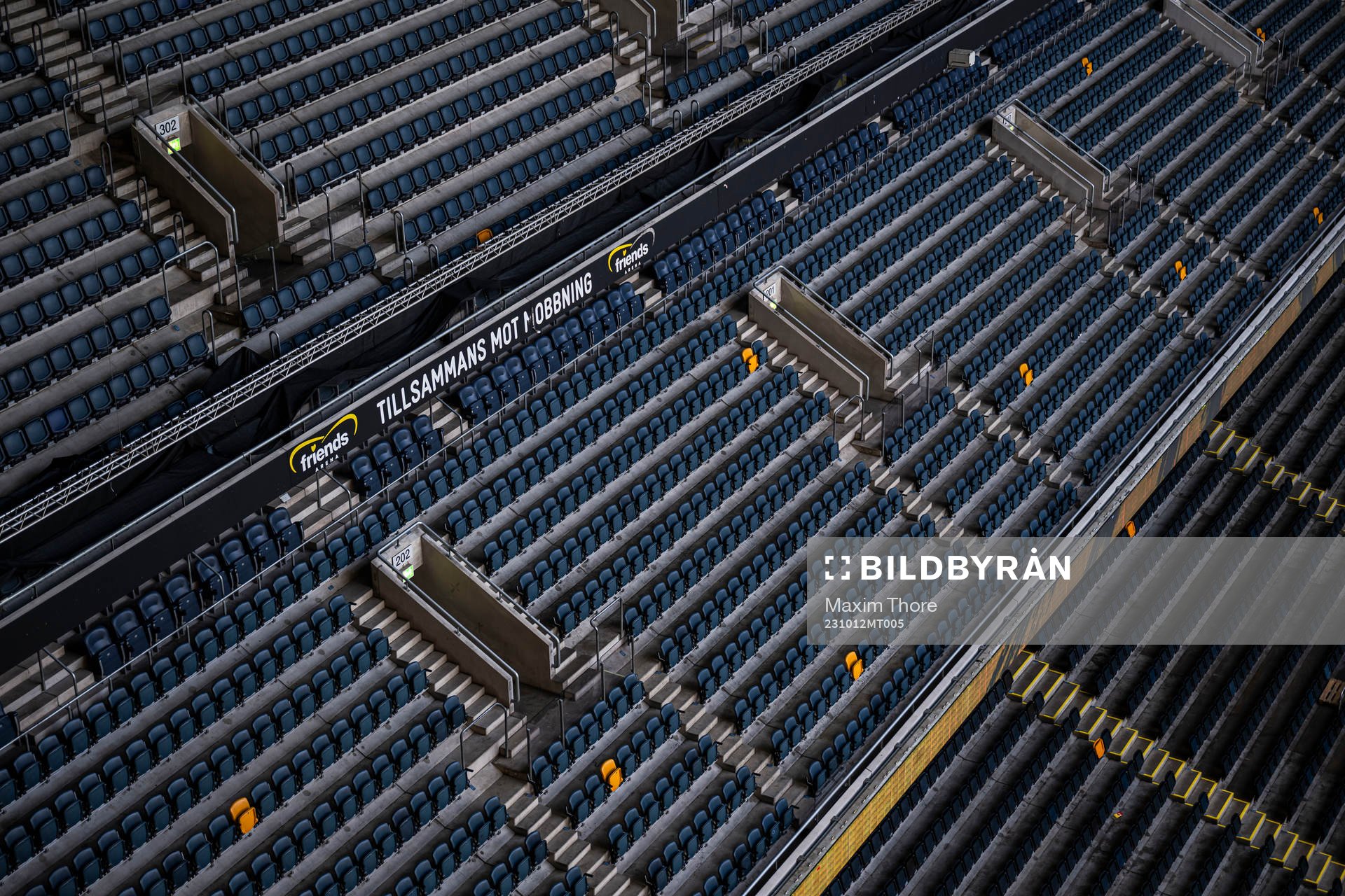 General view over the stands at Friends Arena