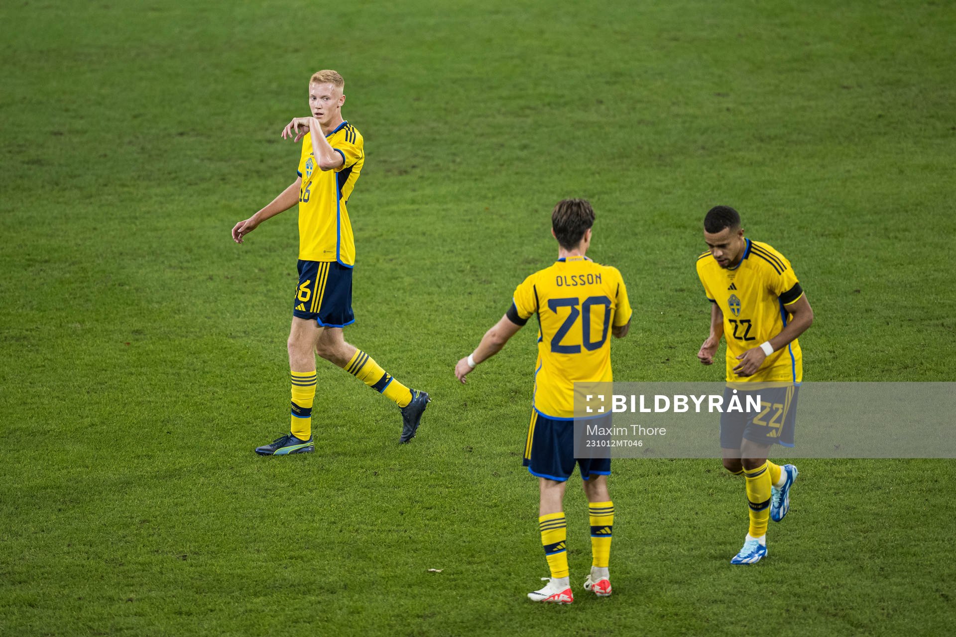 Hugo Larsson of Sweden looks dejected