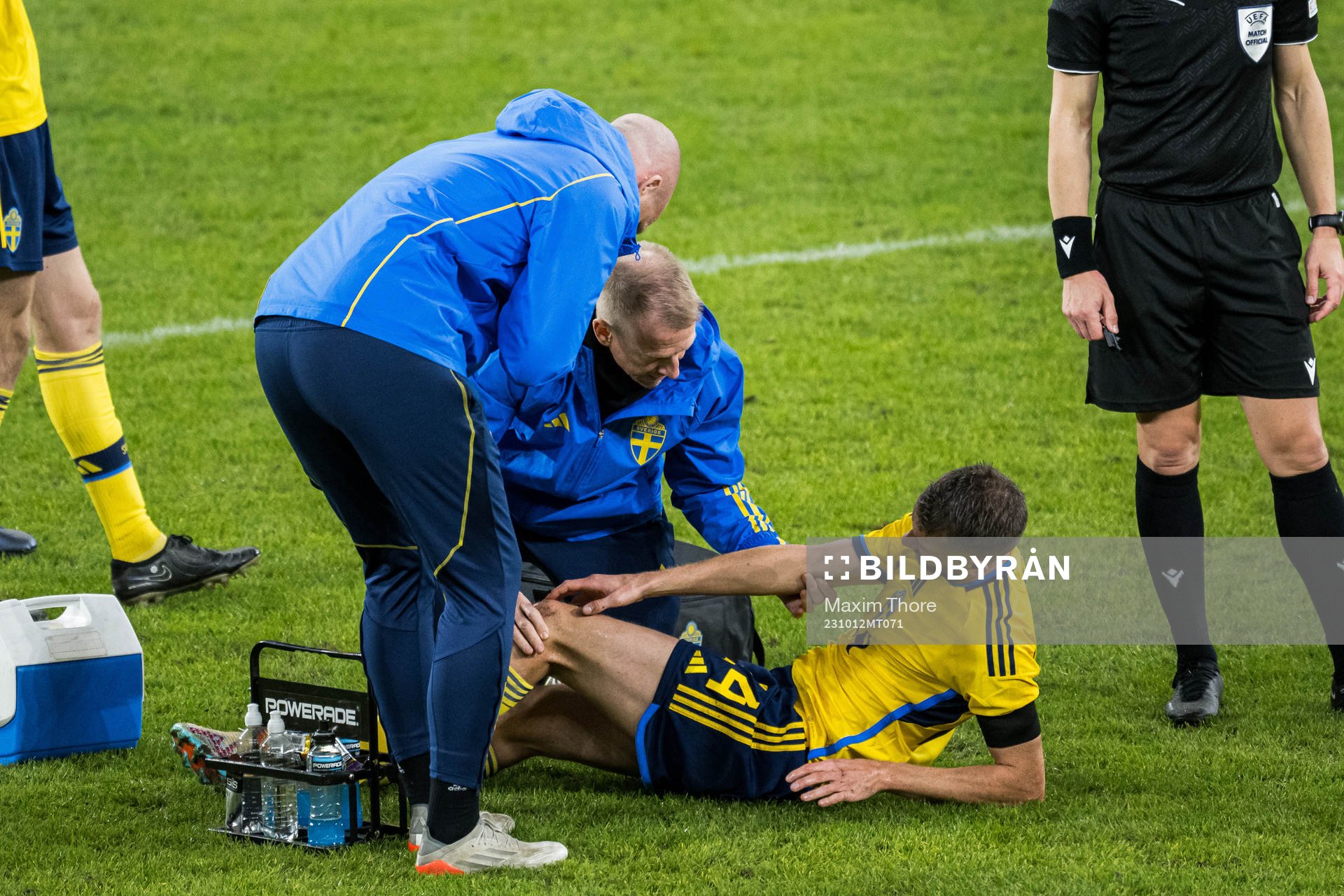 Marcus Rohdén of Sweden in pain