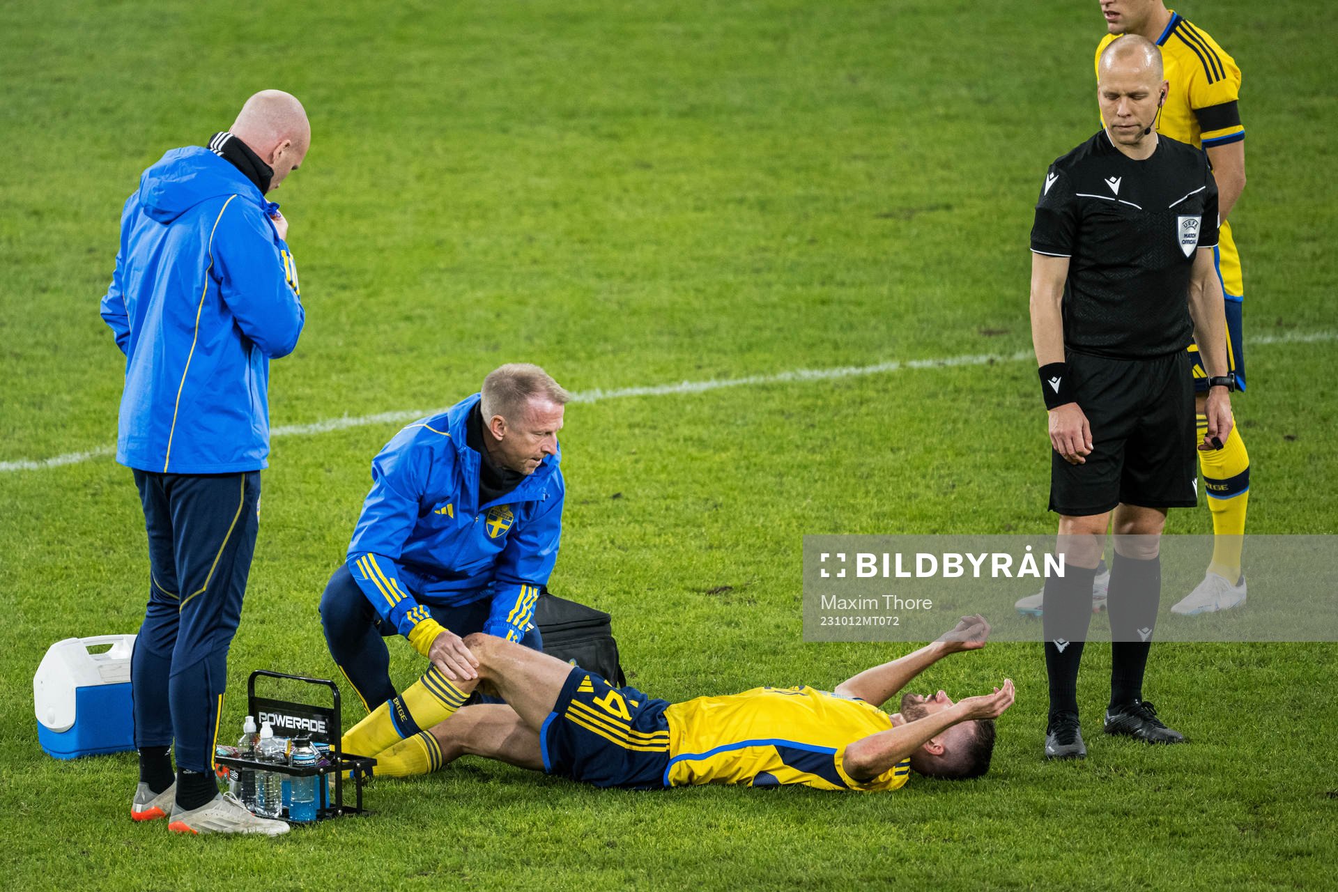 Marcus Rohdén of Sweden in pain