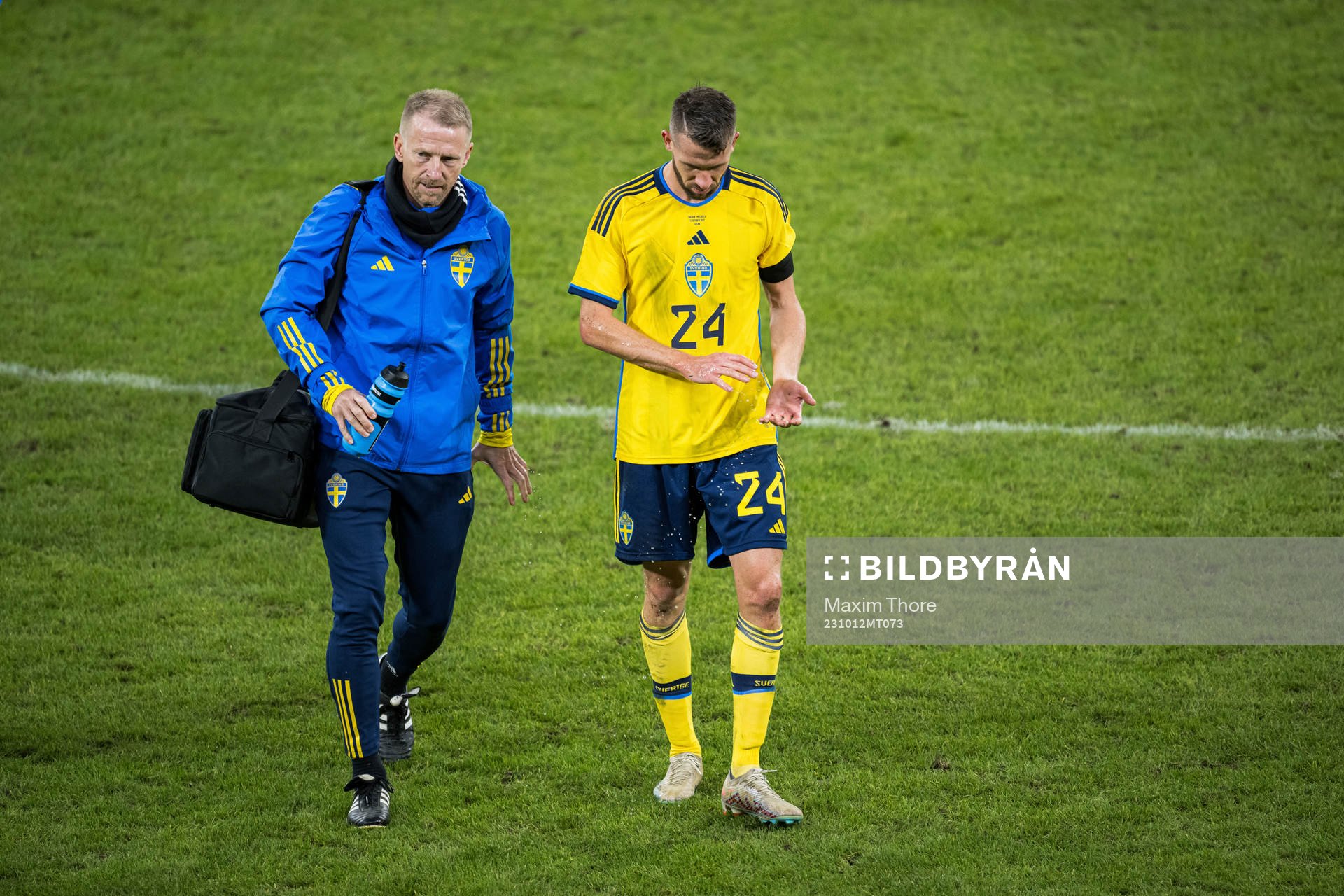 Marcus Rohdén of Sweden in pain