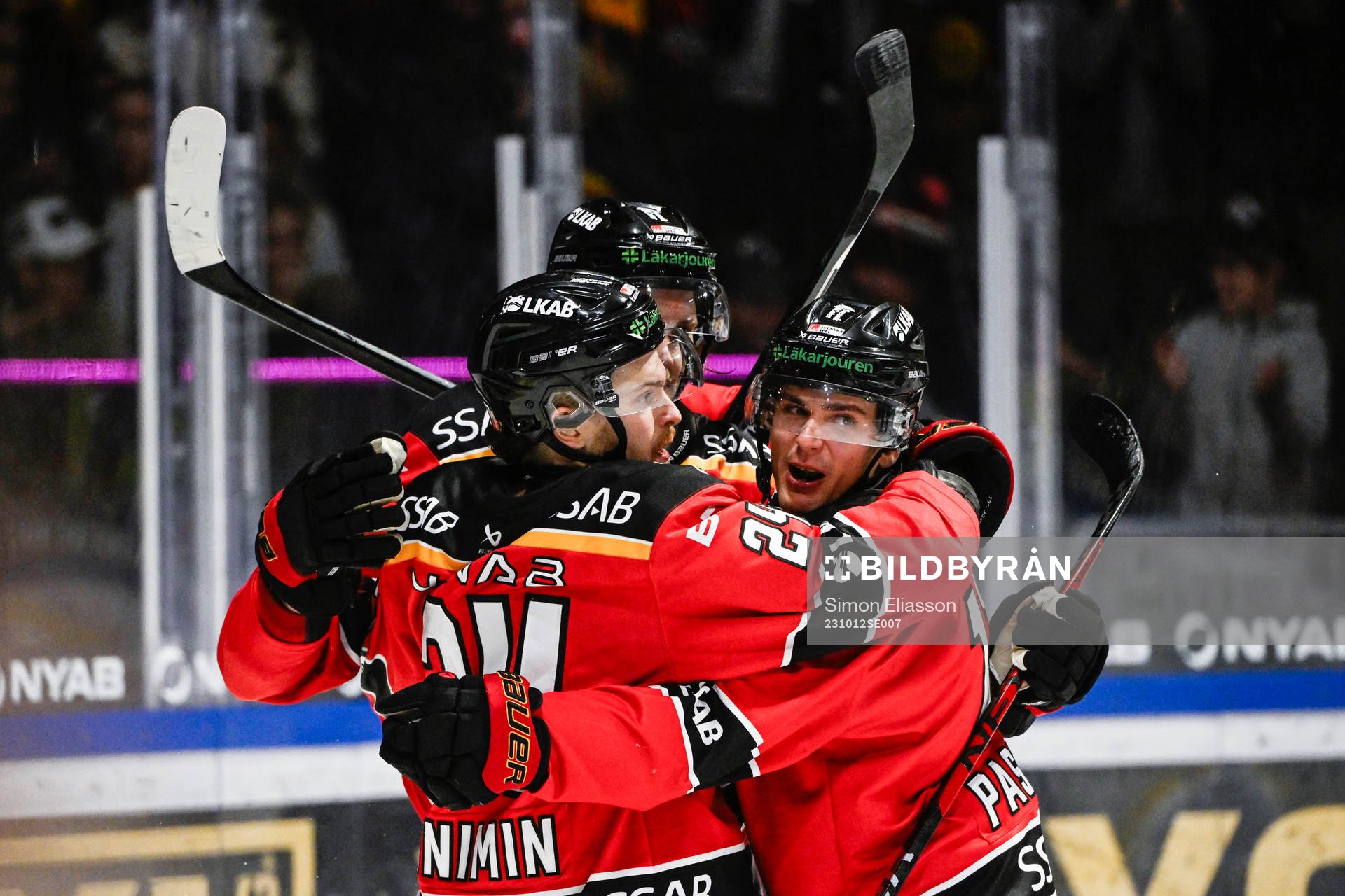 Luleås Brendan Shinnimin, Marcus Hardegård och Nikola