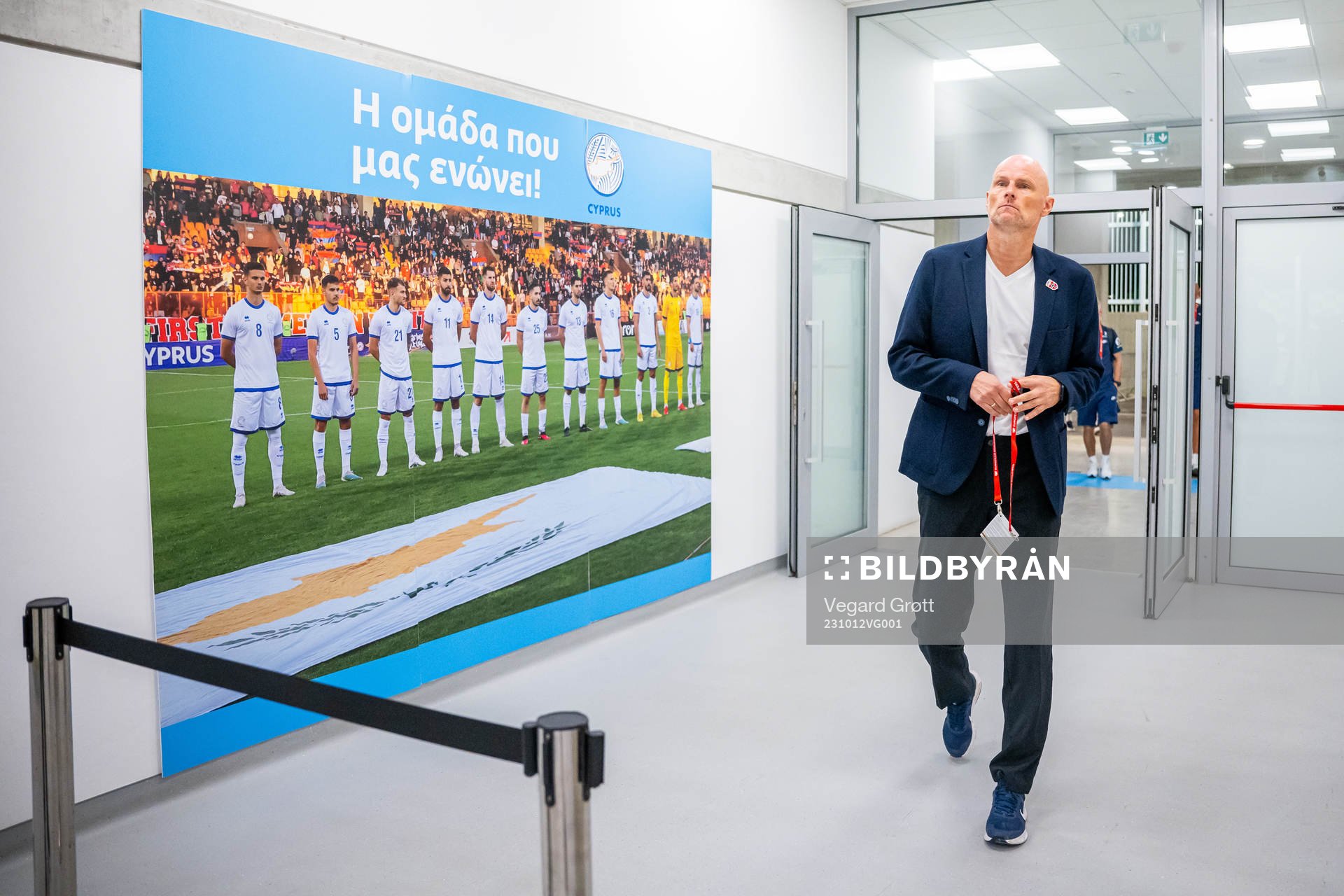 Ståle Solbakken, head coach of Norway, arrives