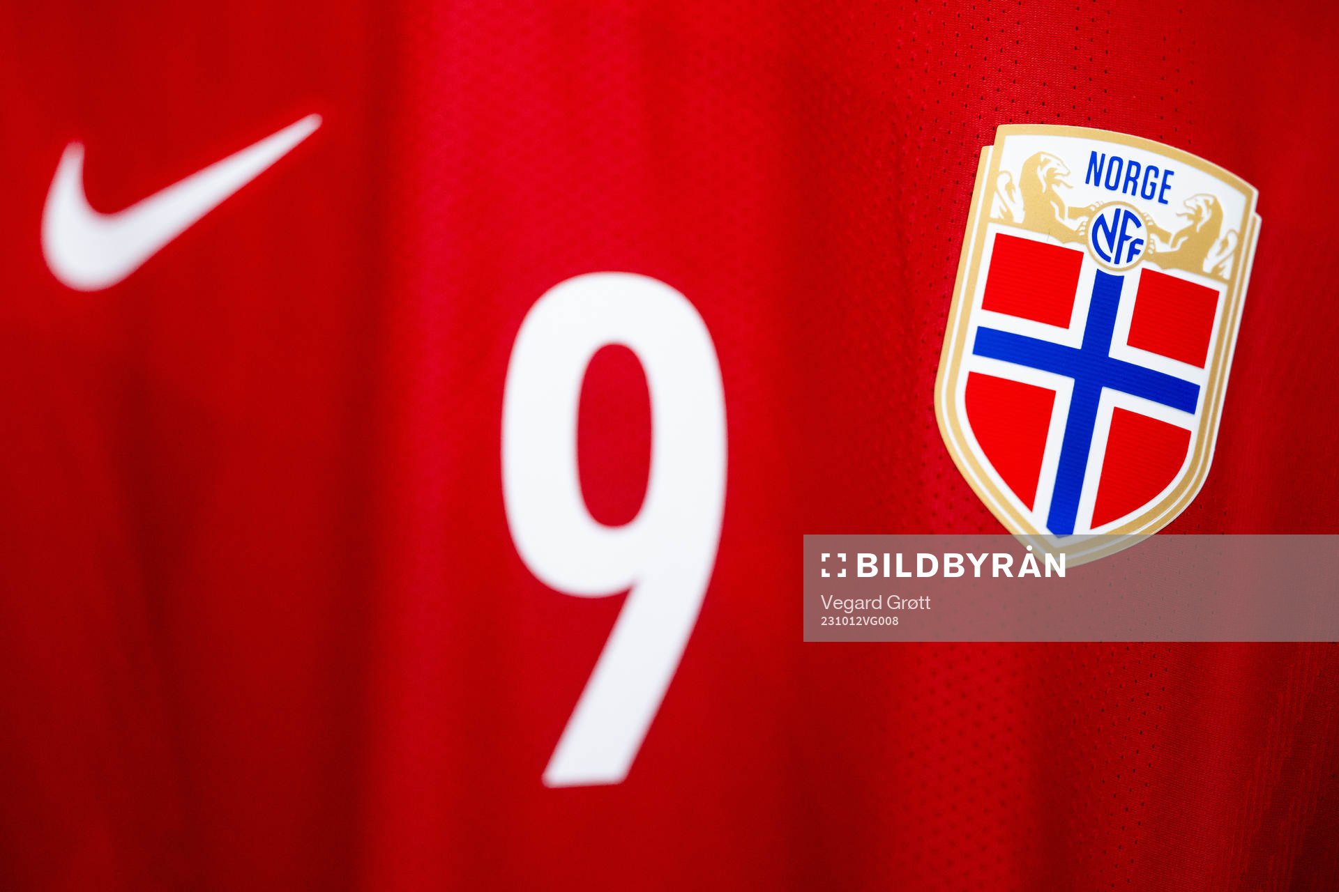 The kit of Erling Braut Haaland of Norway in the dressing