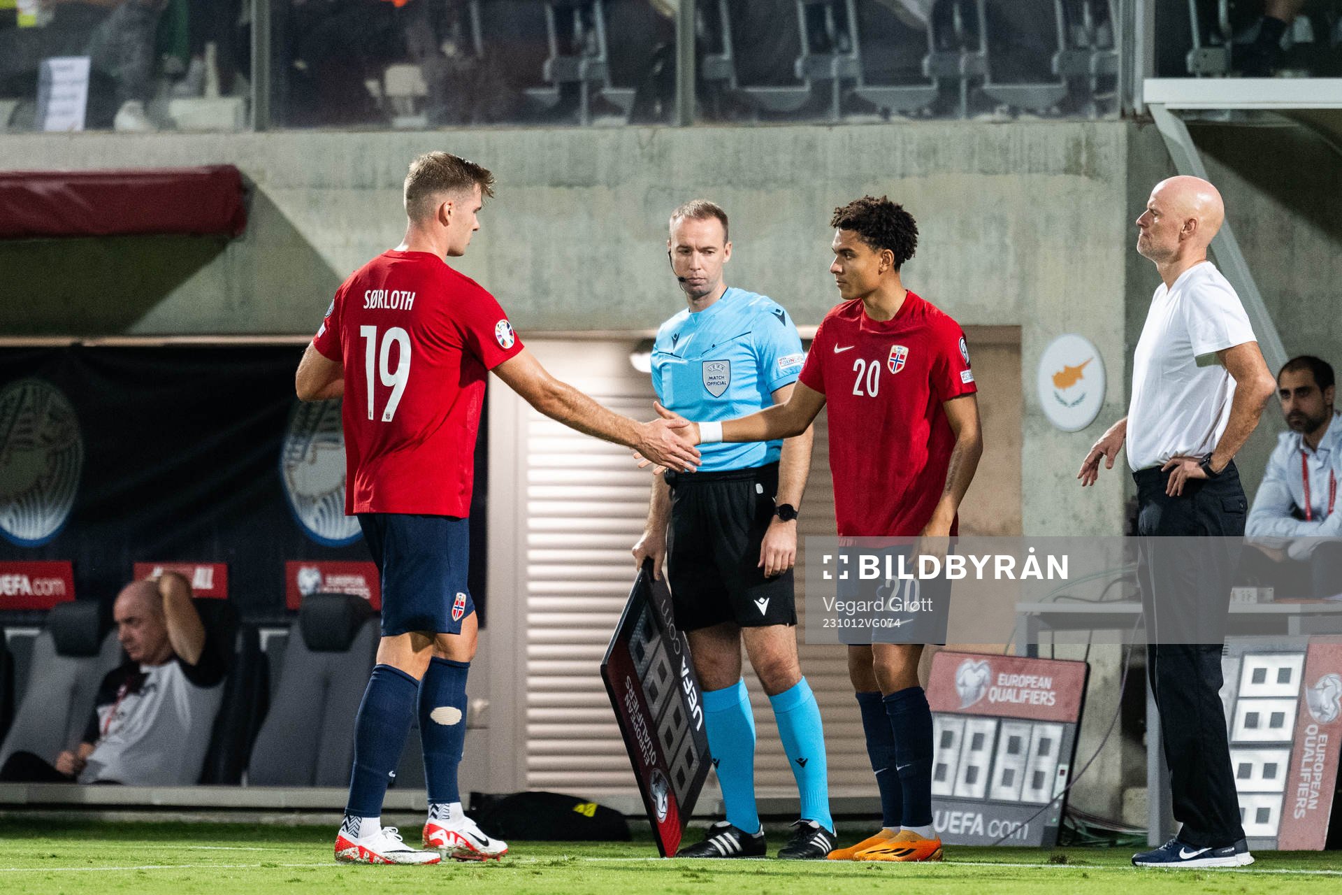 Alexander Sørloth and Antonio Nusa of Norway