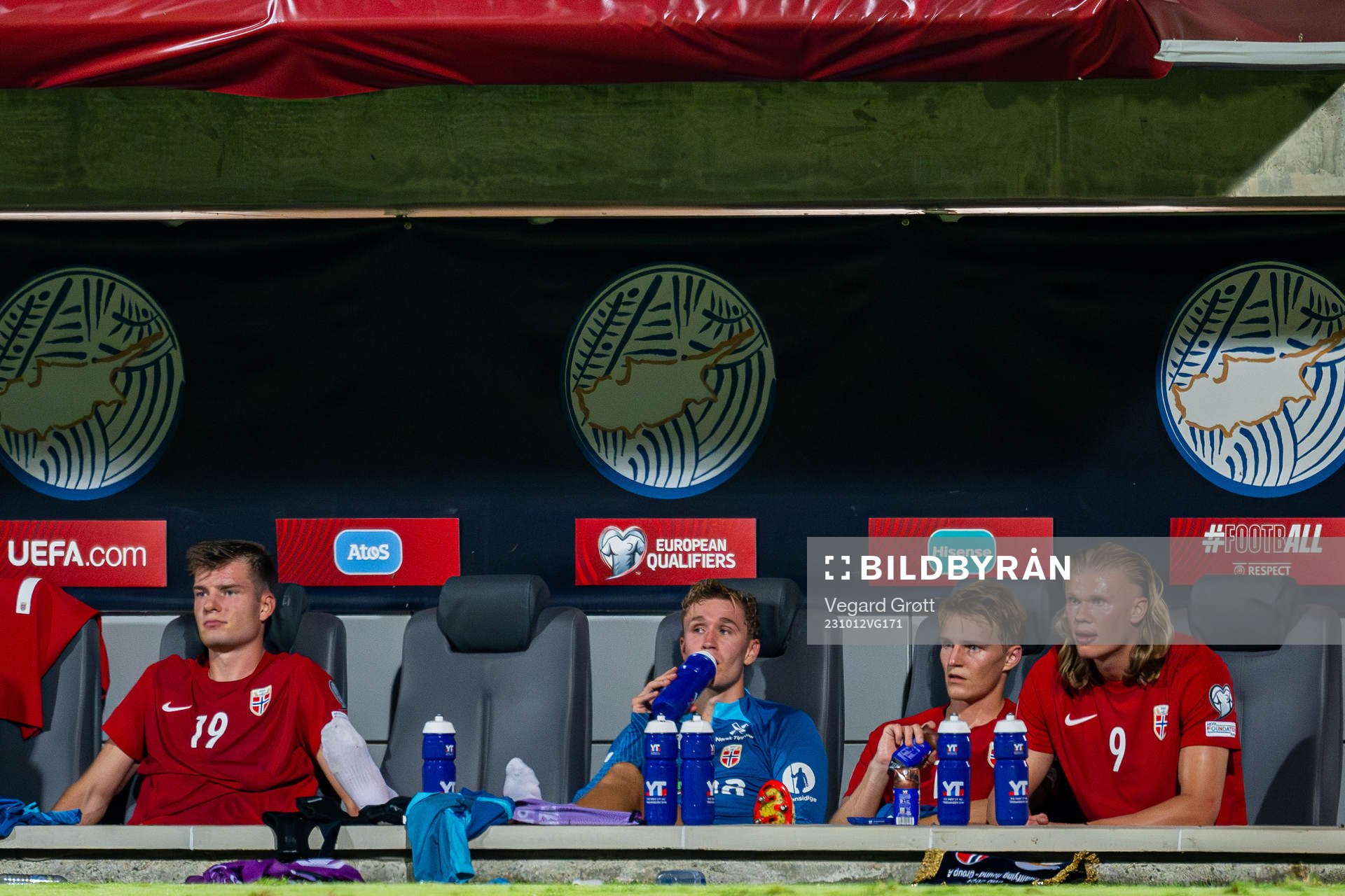Alexander Sørloth, Ola Solbakken, Martin Ødegaard and