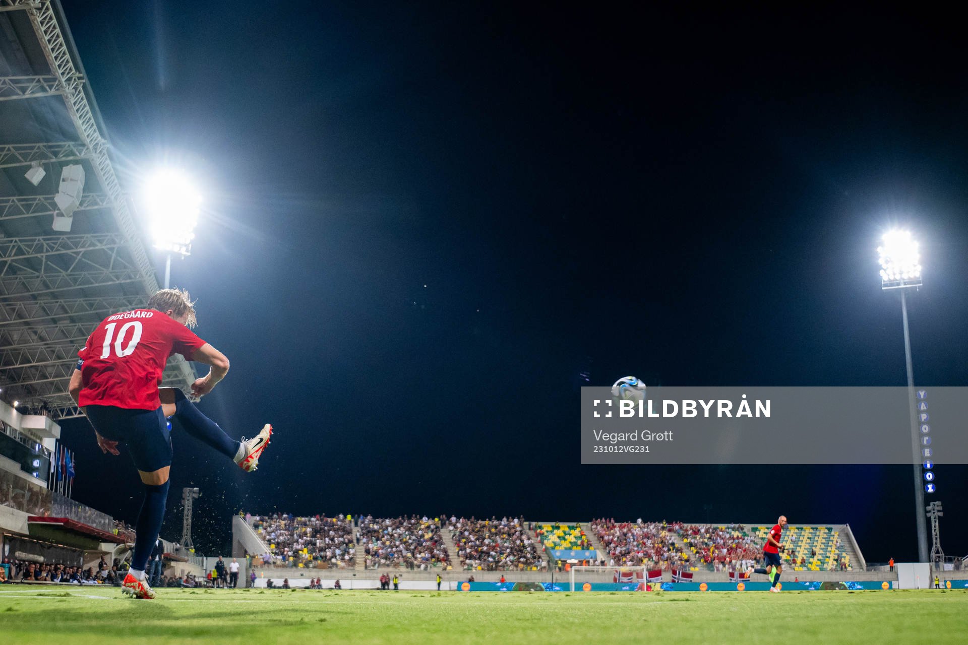 Martin Ødegaard of Norway takes a corner kick