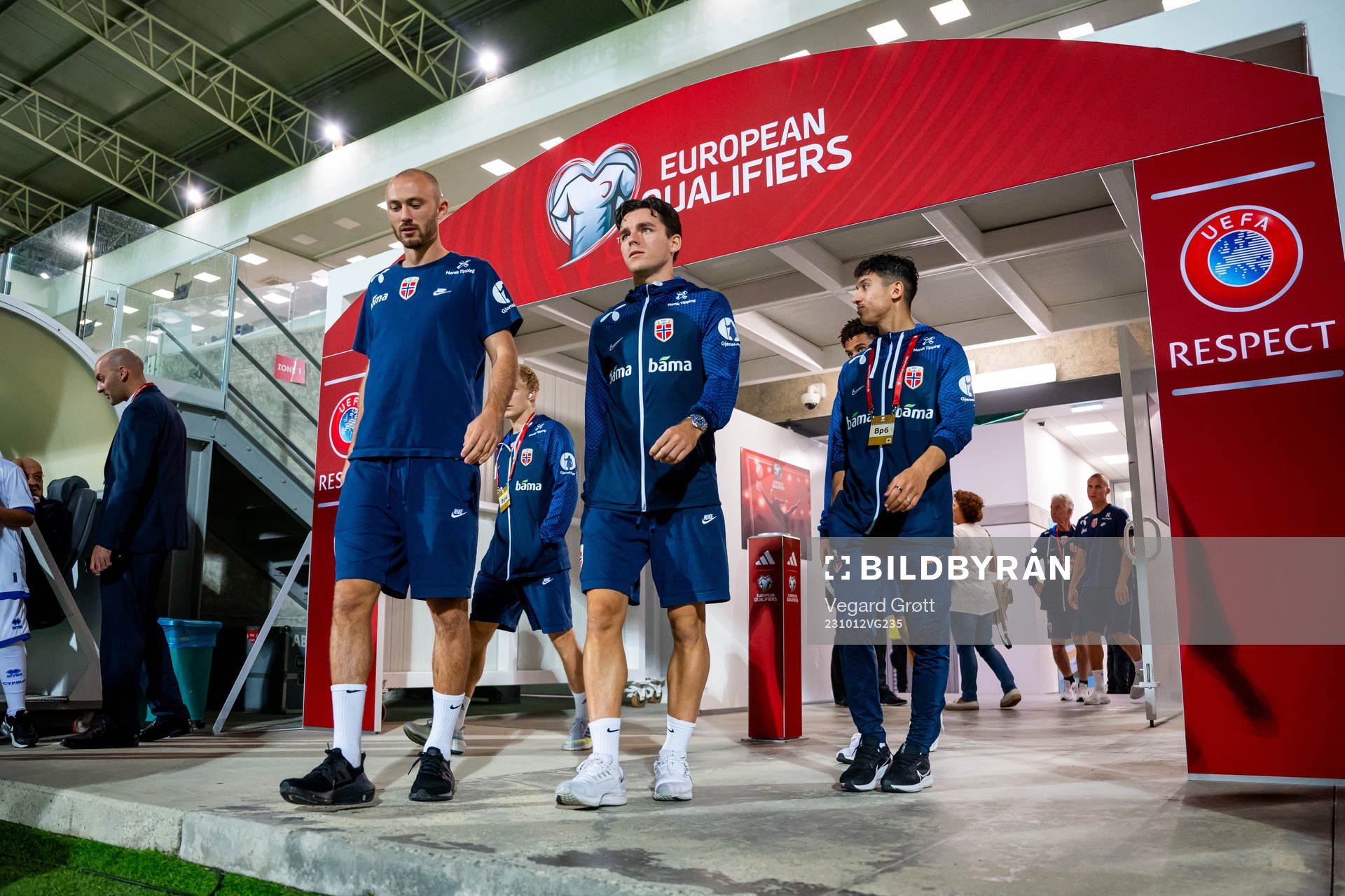 Fredrik Aursnes, Hugo Vetlesen and Osame Sahraoui of Norway
