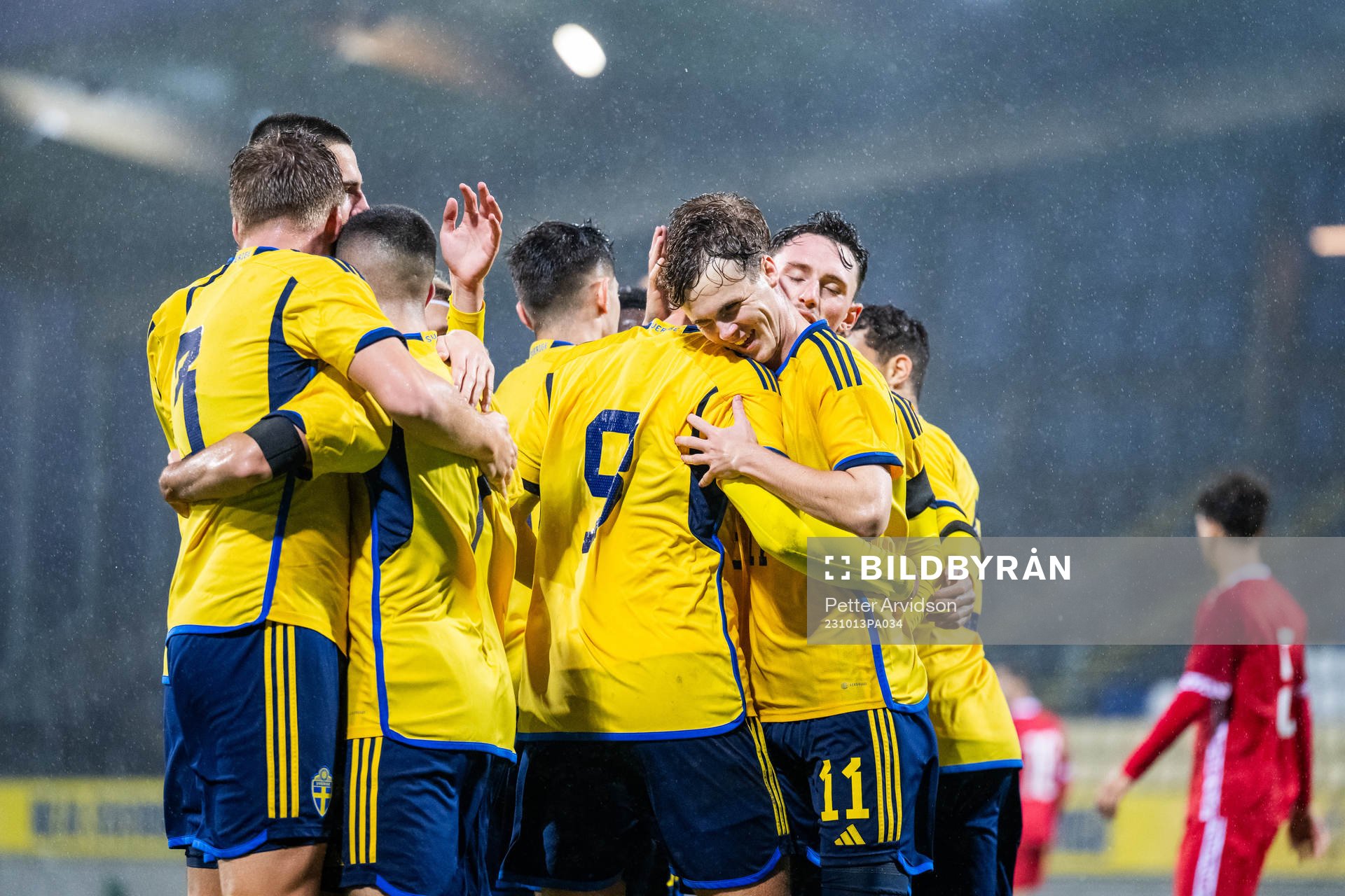 Oscar Wilhelmsson of Sweden celebrates with Williot Swedberg
