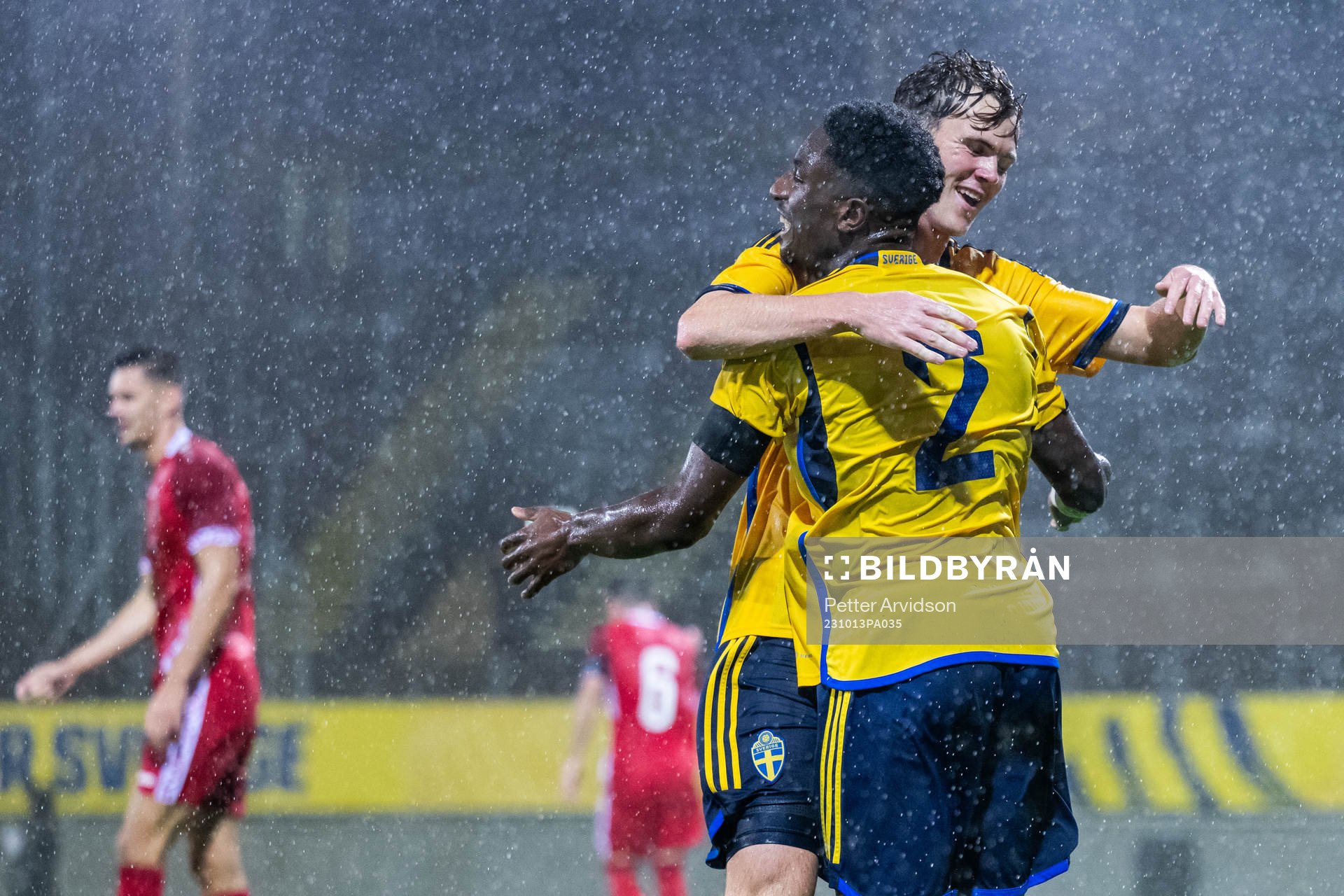 Williot Swedberg of Sweden celebrates with Josafat Mendes
