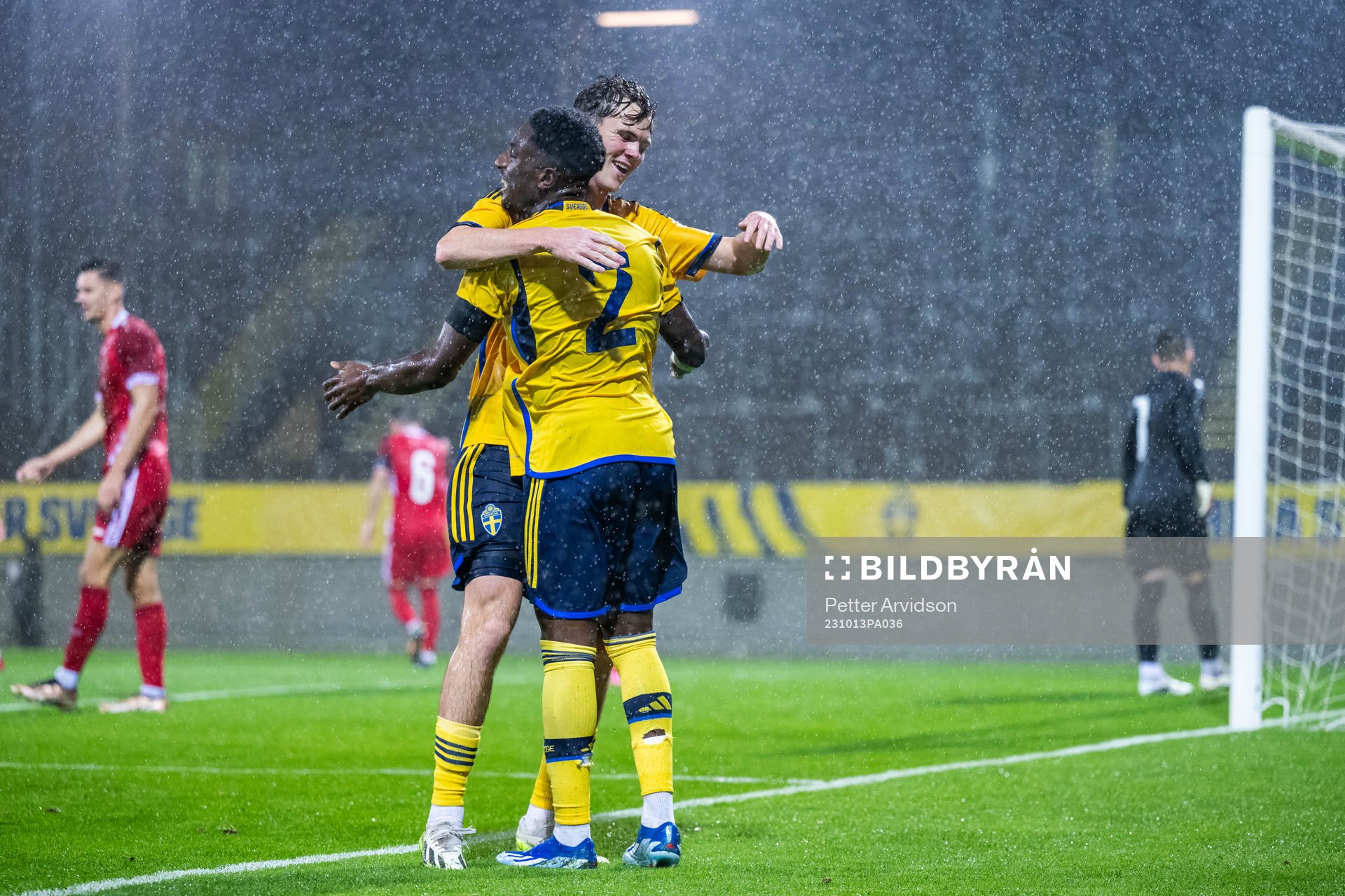 Williot Swedberg of Sweden celebrates with Josafat Mendes