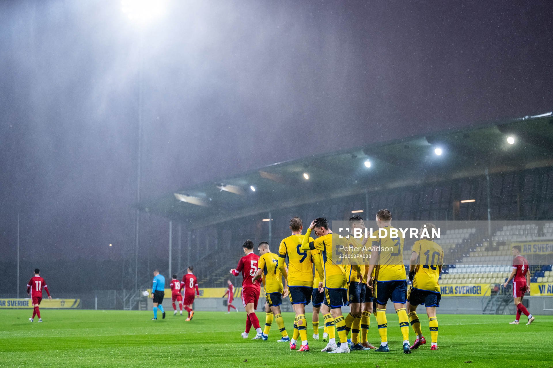 Williot Swedberg of Sweden celebrates with team mates