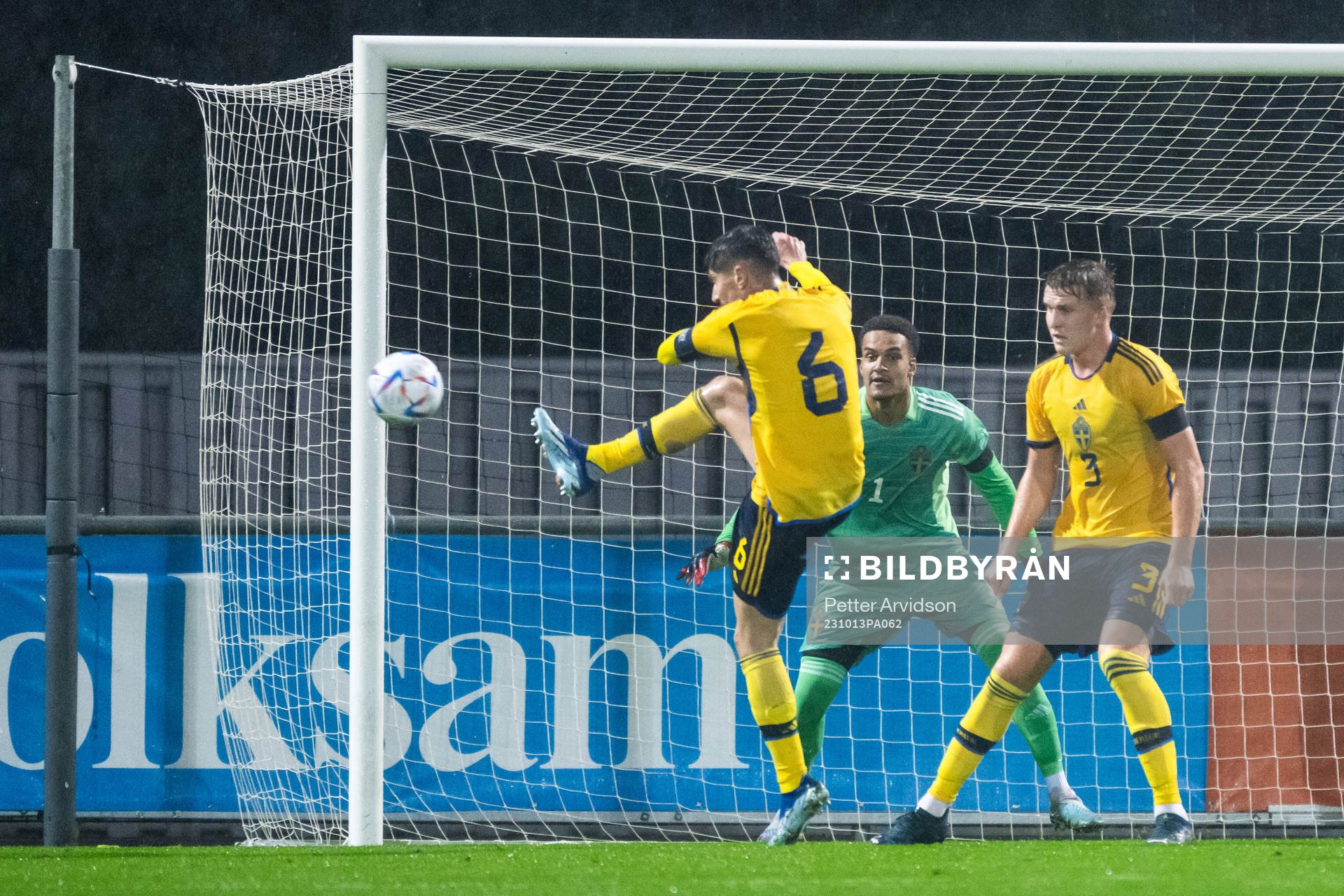 Armin Gigovic, goalkeeper Oliver Dovin and Casper Widell of