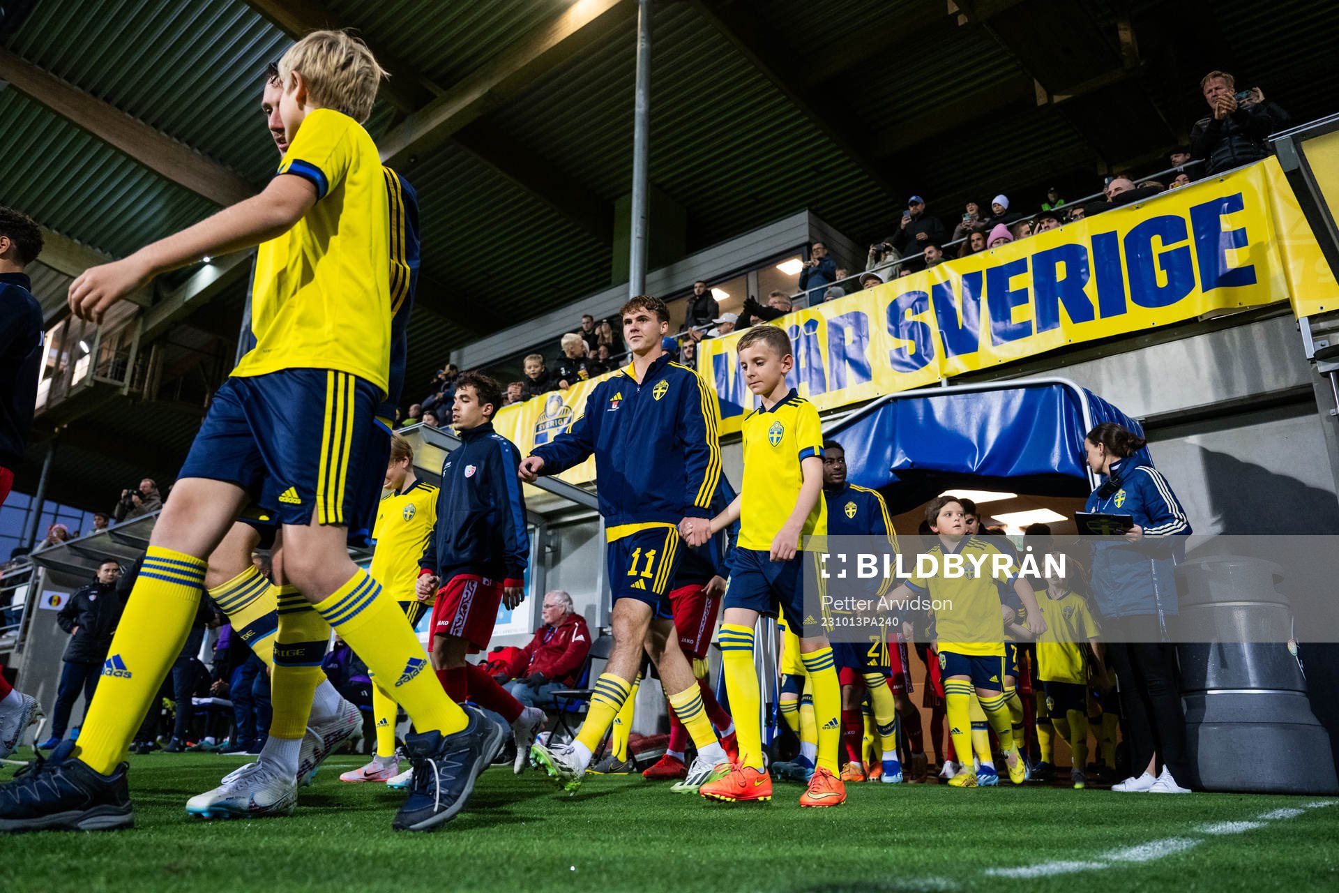 Williot Swedberg of Sweden enters the pitch